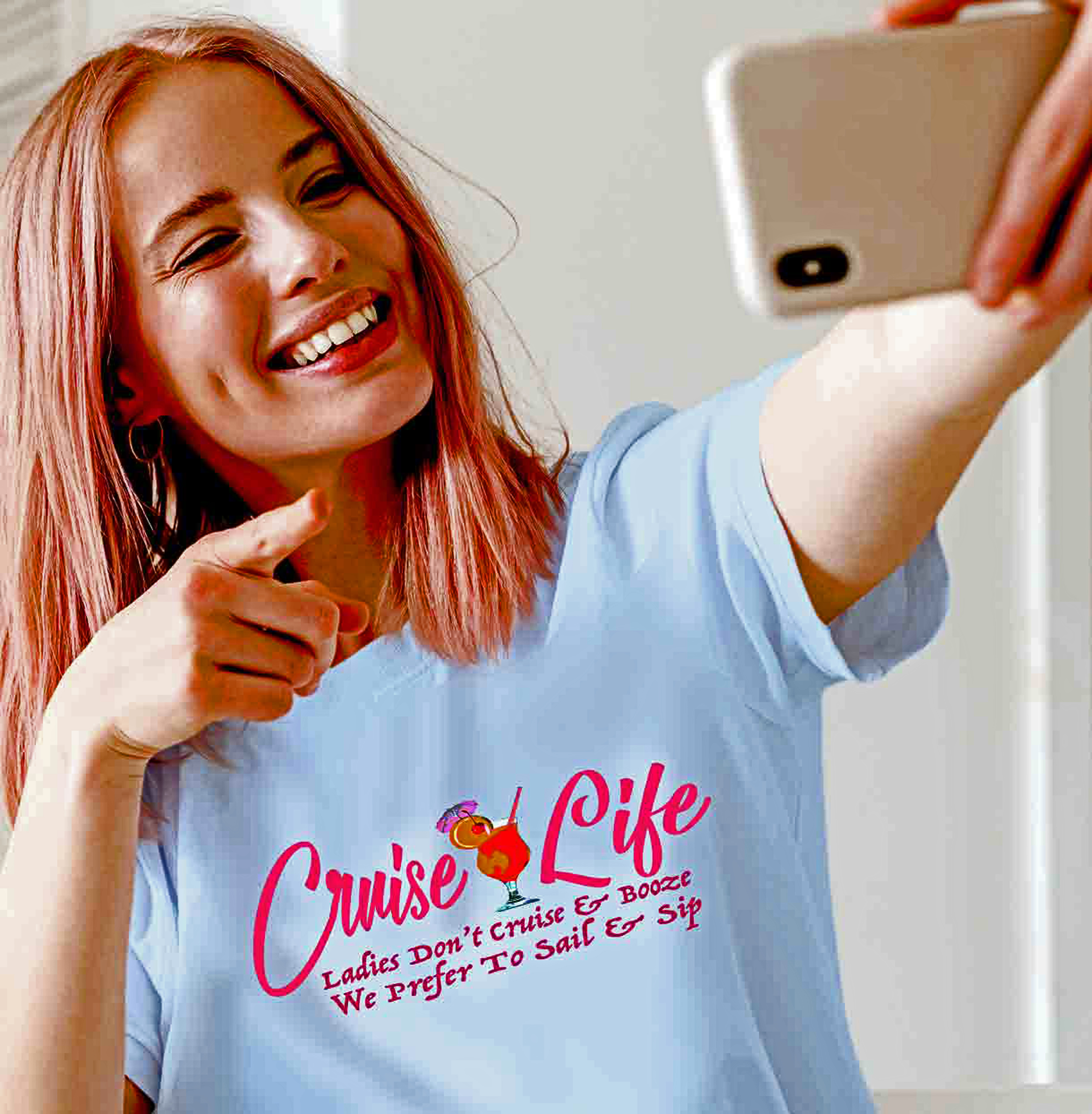 Cruise Life - Ladies Sip & Sail Tee Shirt product thumbnail image Cruise Life - Ladies Sip & Sail Tee Shirt product thumbnail image