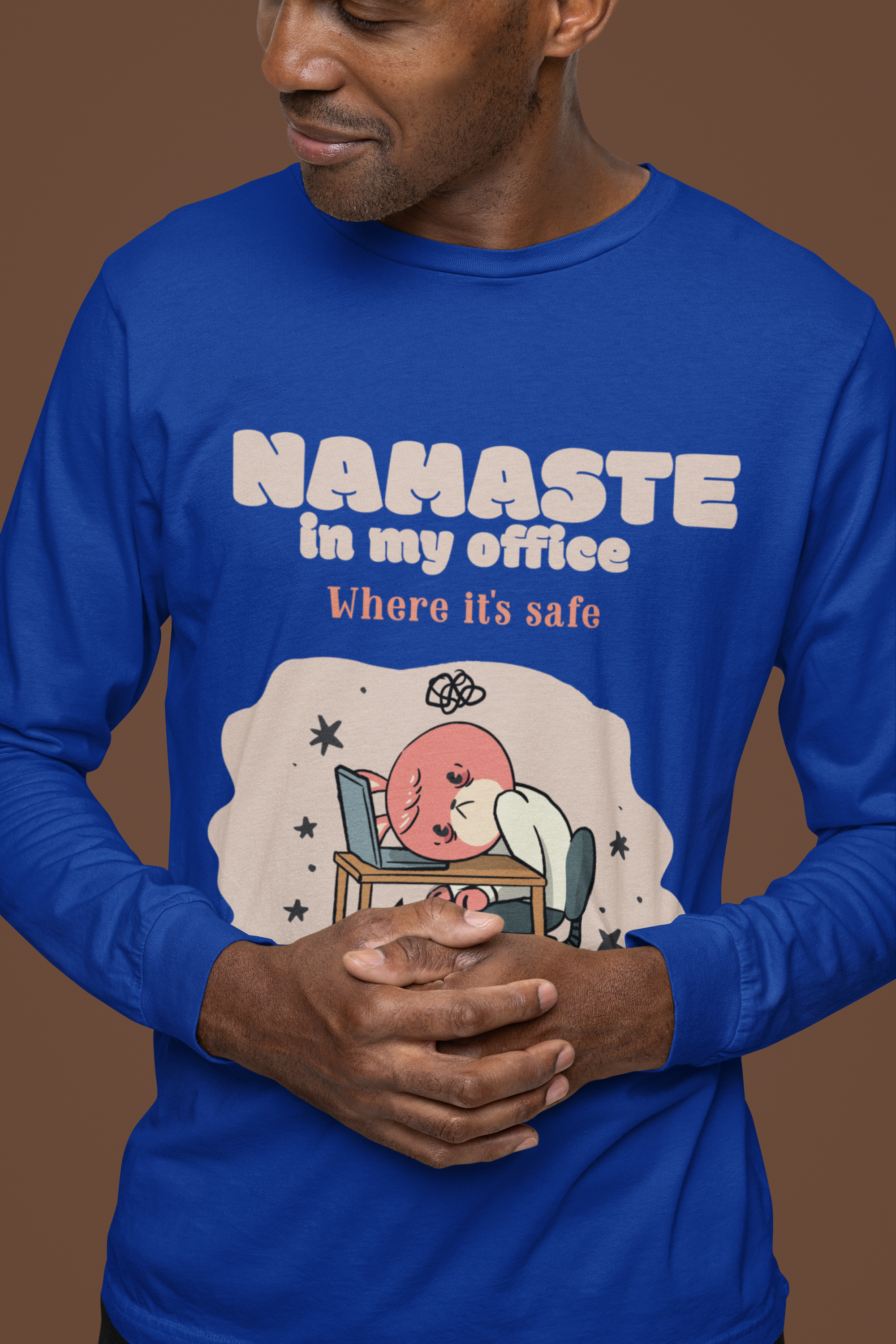Namaste in my office where it's safe - Funny Project Manager: Unisex Jersey Long Sleeve Tee product thumbnail image Namaste in my office where it's safe - Funny Project Manager: Unisex Jersey Long Sleeve Tee product thumbnail image
