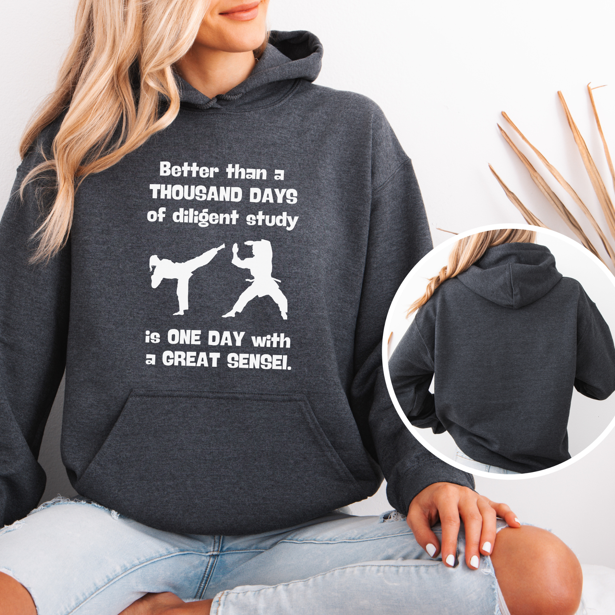 Karate Hoodie Sweatshirt | One Day with a Great Sensei | Martial Arts Apparel | Karate Gift, Unisex product thumbnail image Karate Hoodie Sweatshirt | One Day with a Great Sensei | Martial Arts Apparel | Karate Gift, Unisex product thumbnail image