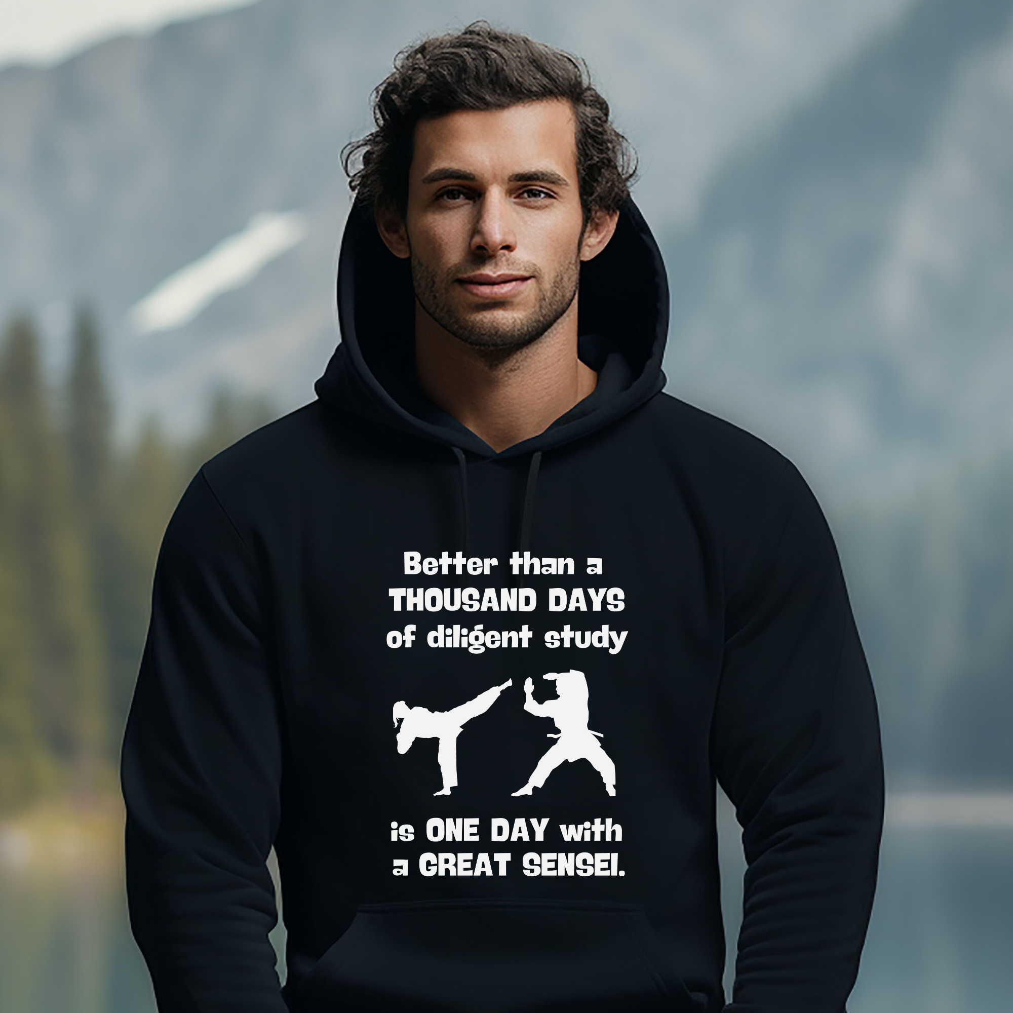 Karate Hoodie Sweatshirt | One Day with a Great Sensei | Martial Arts Apparel | Karate Gift, Unisex product thumbnail image Karate Hoodie Sweatshirt | One Day with a Great Sensei | Martial Arts Apparel | Karate Gift, Unisex product thumbnail image