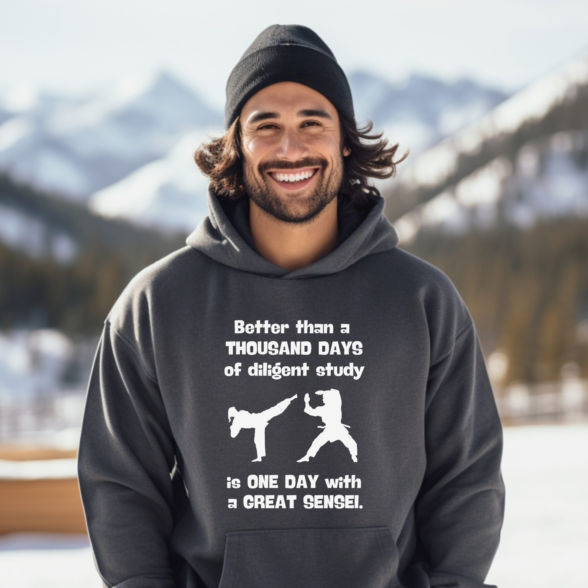 Karate Hoodie Sweatshirt | One Day with a Great Sensei | Martial Arts Apparel | Karate Gift, Unisex product thumbnail image Karate Hoodie Sweatshirt | One Day with a Great Sensei | Martial Arts Apparel | Karate Gift, Unisex product thumbnail image