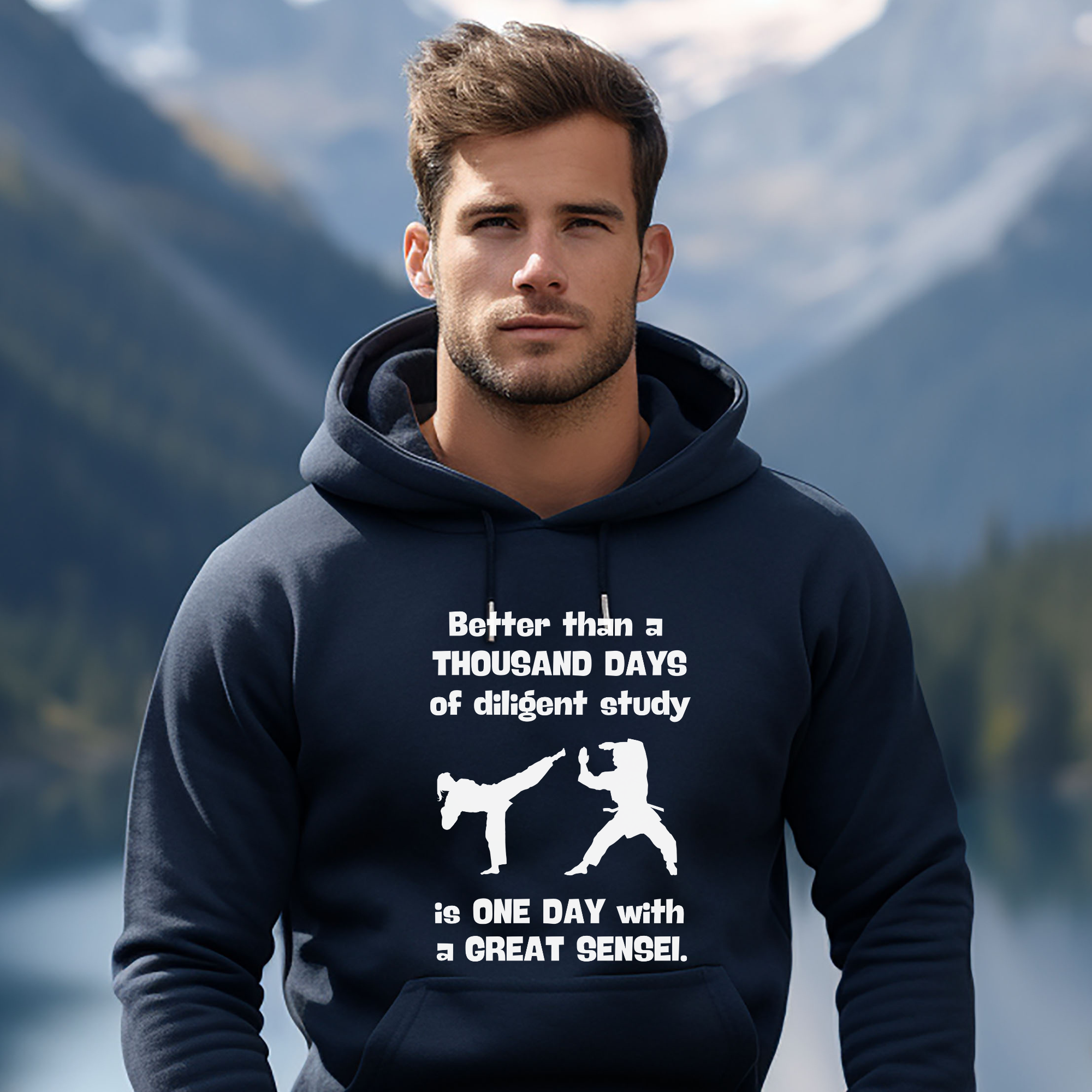 Karate Hoodie Sweatshirt | One Day with a Great Sensei | Martial Arts Apparel | Karate Gift, Unisex product thumbnail image Karate Hoodie Sweatshirt | One Day with a Great Sensei | Martial Arts Apparel | Karate Gift, Unisex product thumbnail image