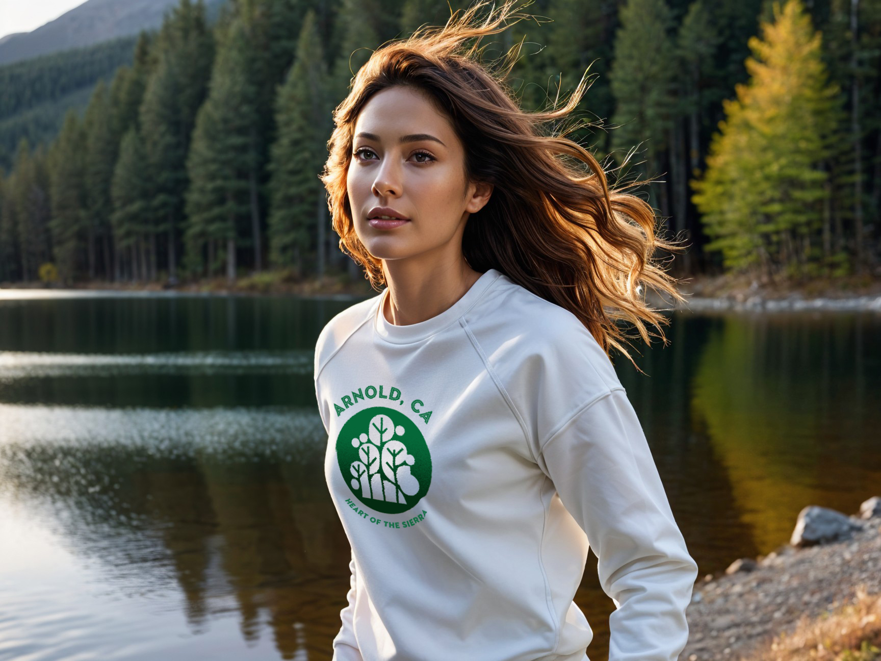 Arnold, CA - Heart of the Sierra – Embrace the Spirit of the Sierra – Midweight Softstyle Fleece Crewneck Sweatshirt product thumbnail image Arnold, CA - Heart of the Sierra – Embrace the Spirit of the Sierra – Midweight Softstyle Fleece Crewneck Sweatshirt product thumbnail image
