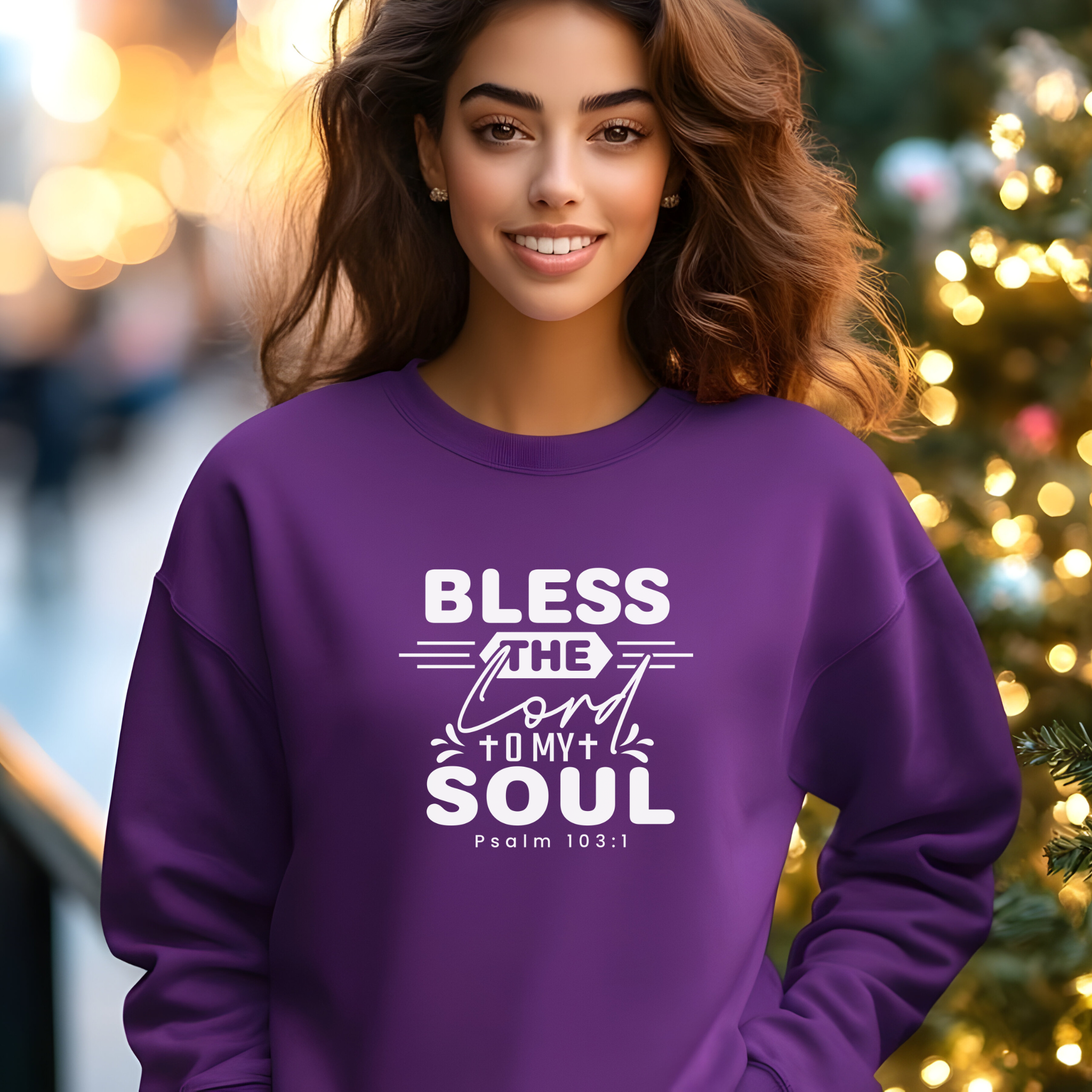 Christian Religious Bible Verse Sweatshirt, Psalm 103:1, Bless The Lord O My Soul, Unisex Crewneck Jumper, Religious Apparel, Christian product thumbnail image