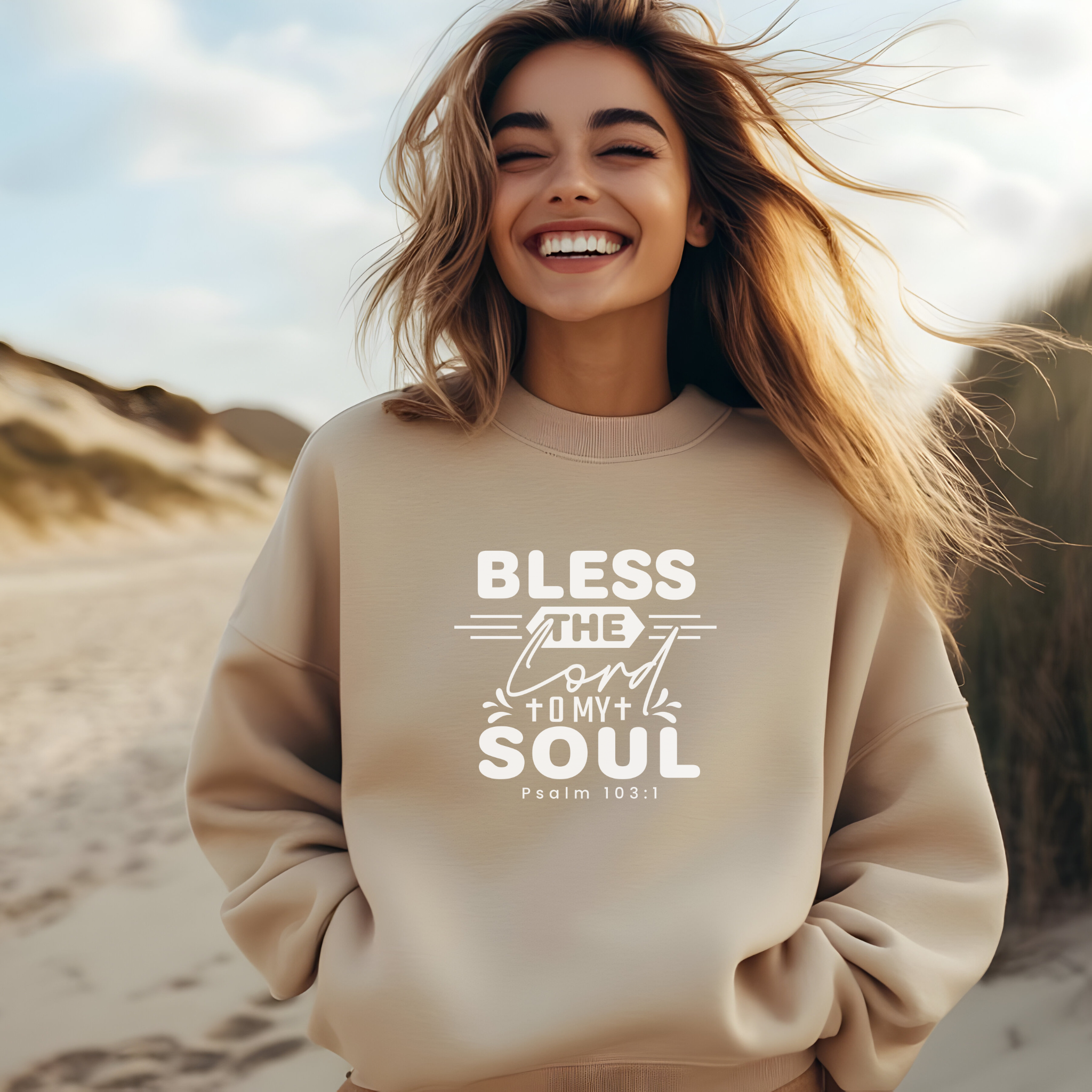 Christian Religious Bible Verse Sweatshirt, Psalm 103:1, Bless The Lord O My Soul, Unisex Crewneck Jumper, Religious Apparel, Christian product thumbnail image