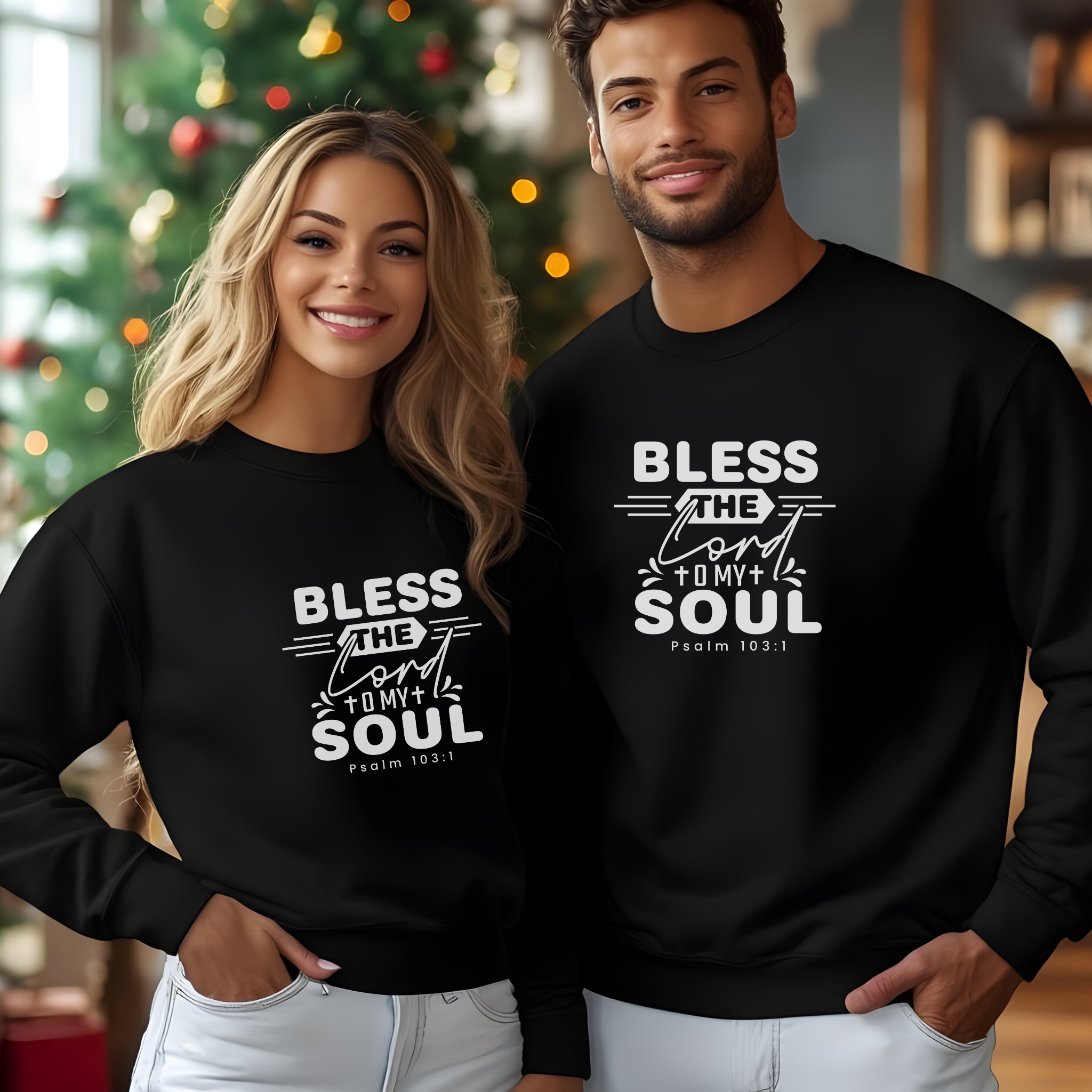 Christian Religious Bible Verse Sweatshirt, Psalm 103:1, Bless The Lord O My Soul, Unisex Crewneck Jumper, Religious Apparel, Christian product thumbnail image