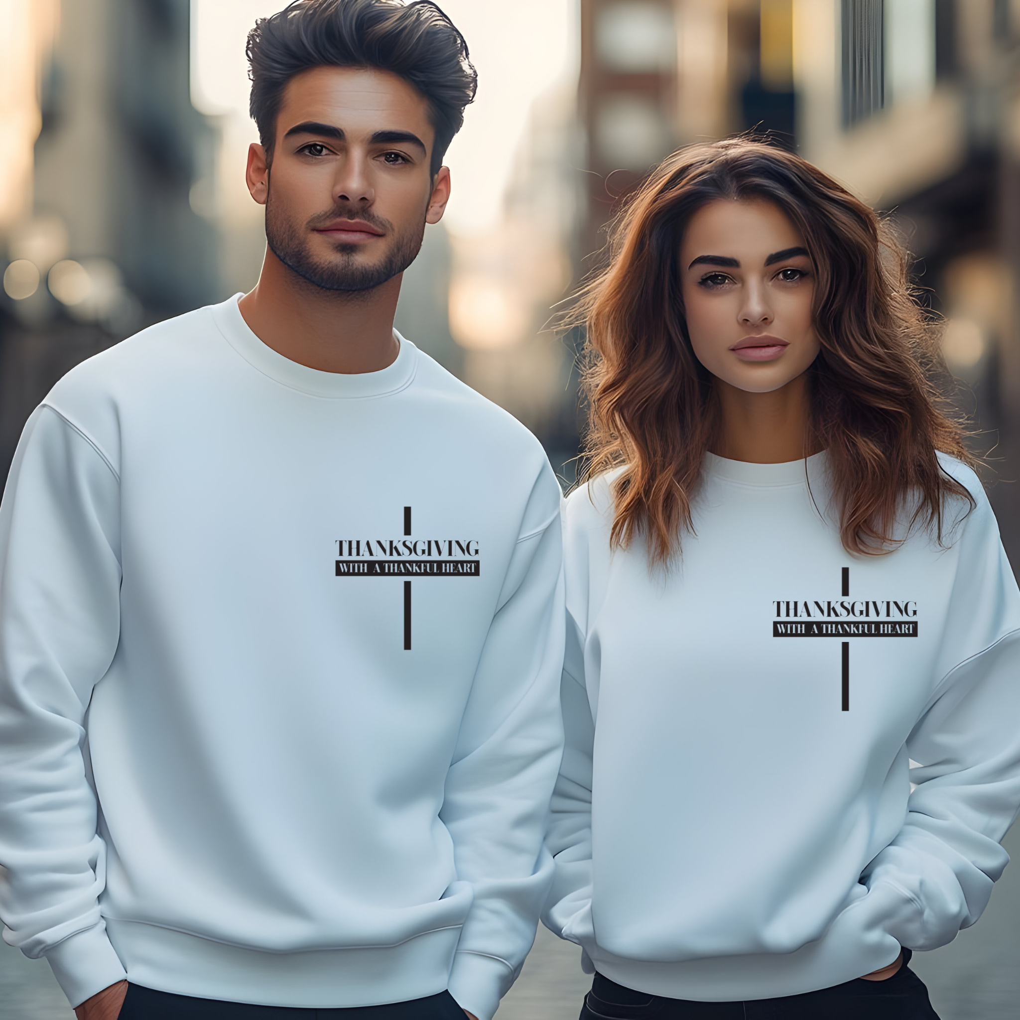 Christian Thanksgiving Sweatshirt, Fall Holiday Thankful Heart Unisex Crewneck Pullover, Stylist Trendy Religious Apparel, Men Women Jumper,