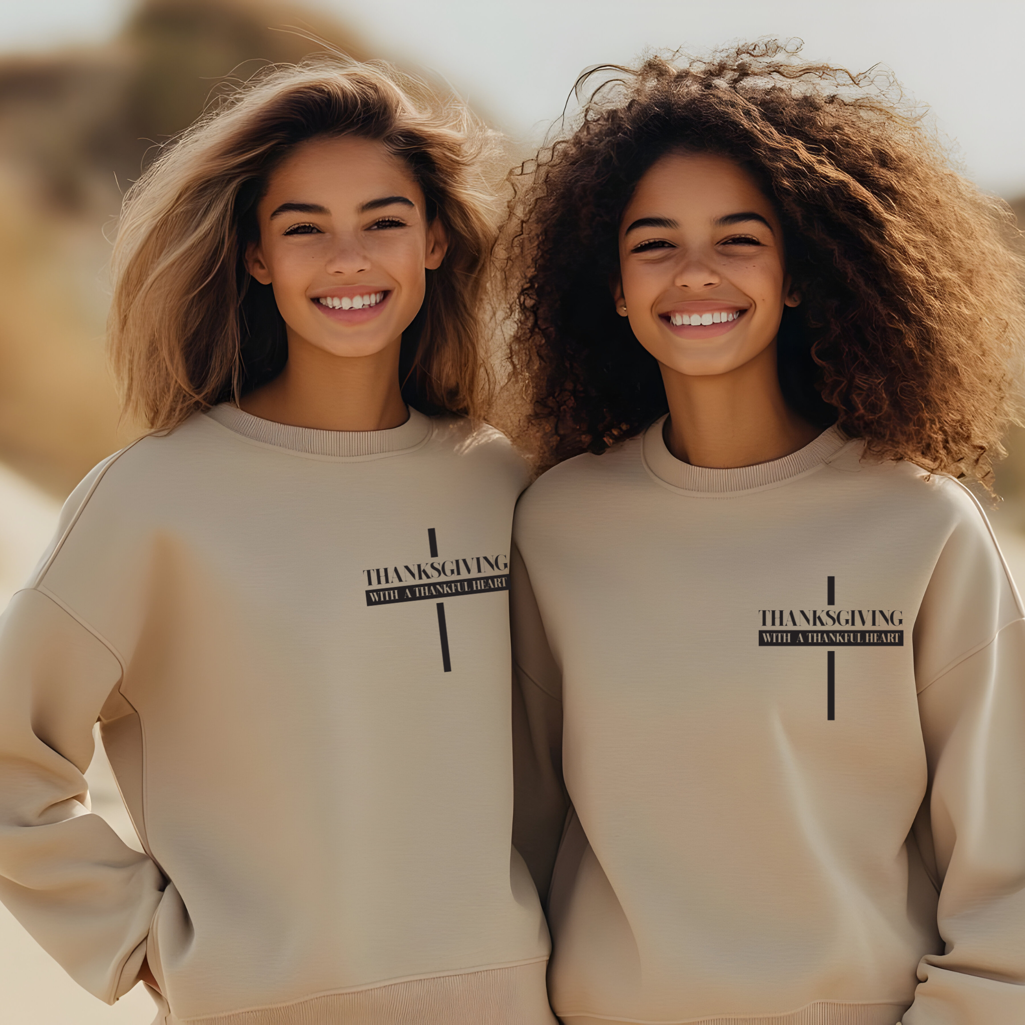 Christian Thanksgiving Sweatshirt, Fall Holiday Thankful Heart Unisex Crewneck Pullover, Stylist Trendy Religious Apparel, Men Women Jumper, product thumbnail image