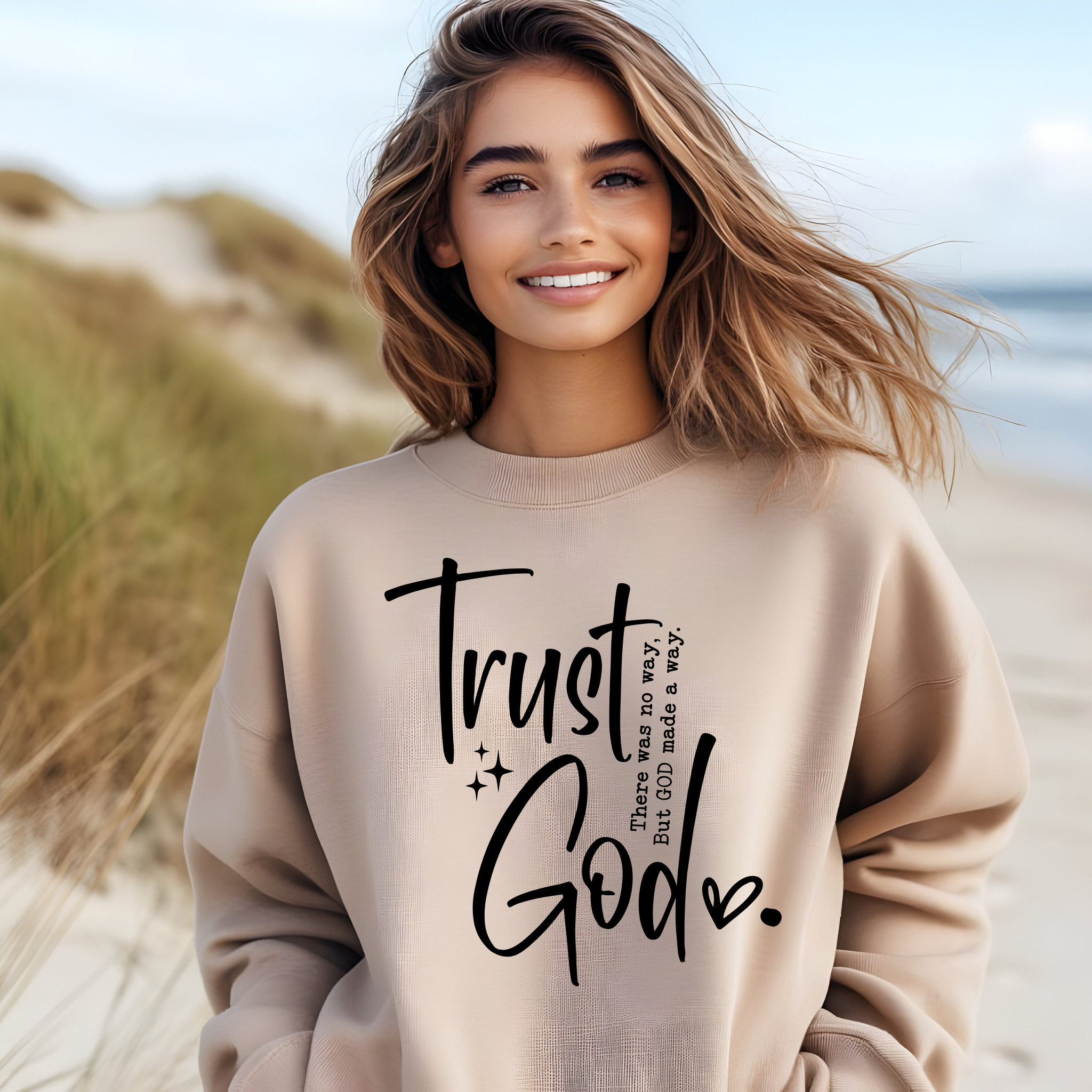 Trust God Christian Religious Sweatshirt, Unisex Jumper, Faith Apparel, Religious Gift, Comfortable Sweatshirt, Christian Clothing product thumbnail image