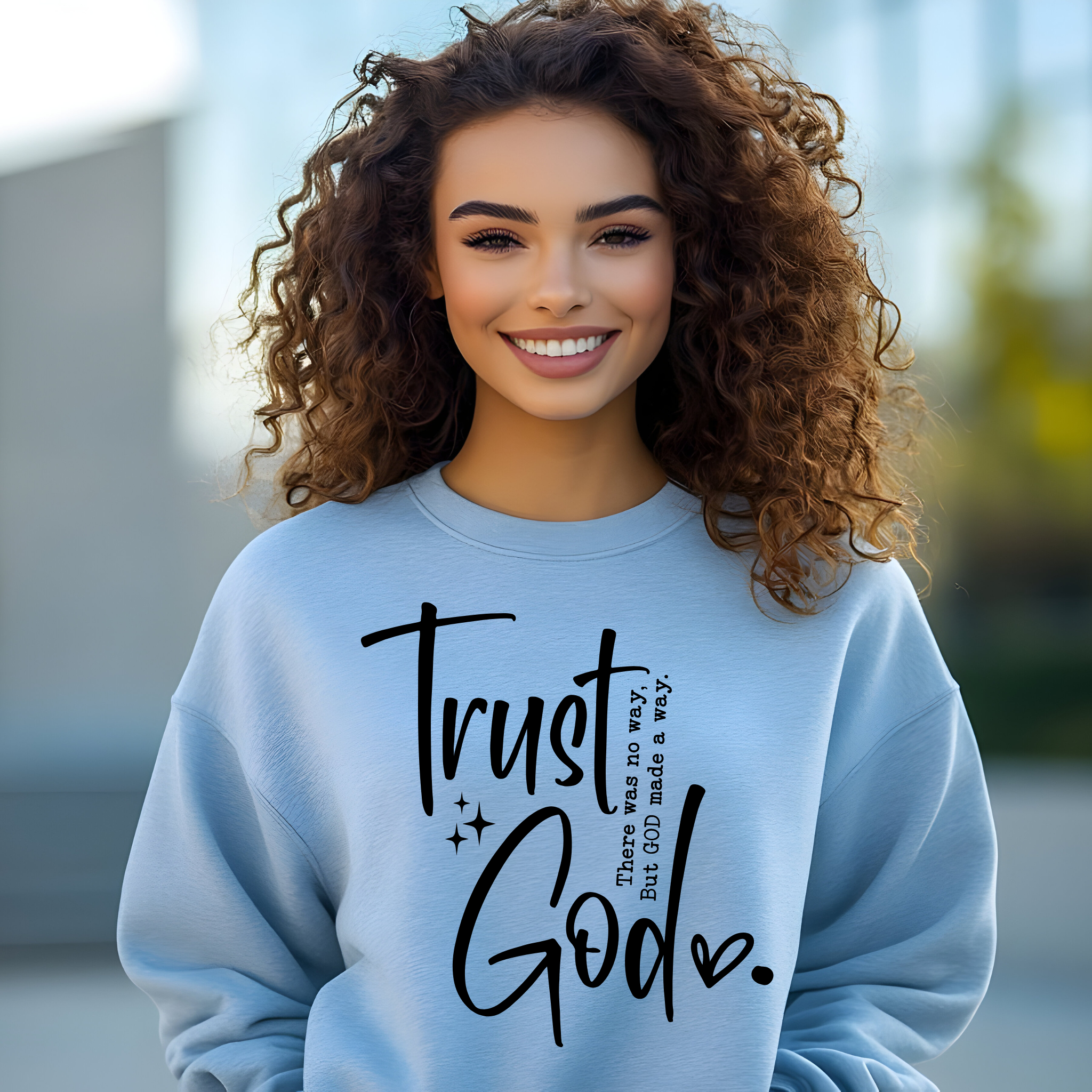 Trust God Christian Religious Sweatshirt, Unisex Jumper, Faith Apparel, Religious Gift, Comfortable Sweatshirt, Christian Clothing product thumbnail image