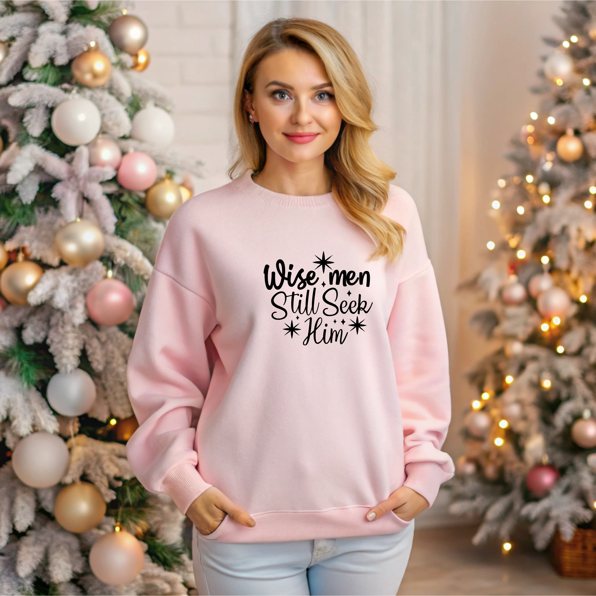 Christmas Holiday Wise Men Still Seek Him Christian Sweatshirt, Religious Crewneck Jumper, Christian Gift, Christmas Apparel, Religious product thumbnail image