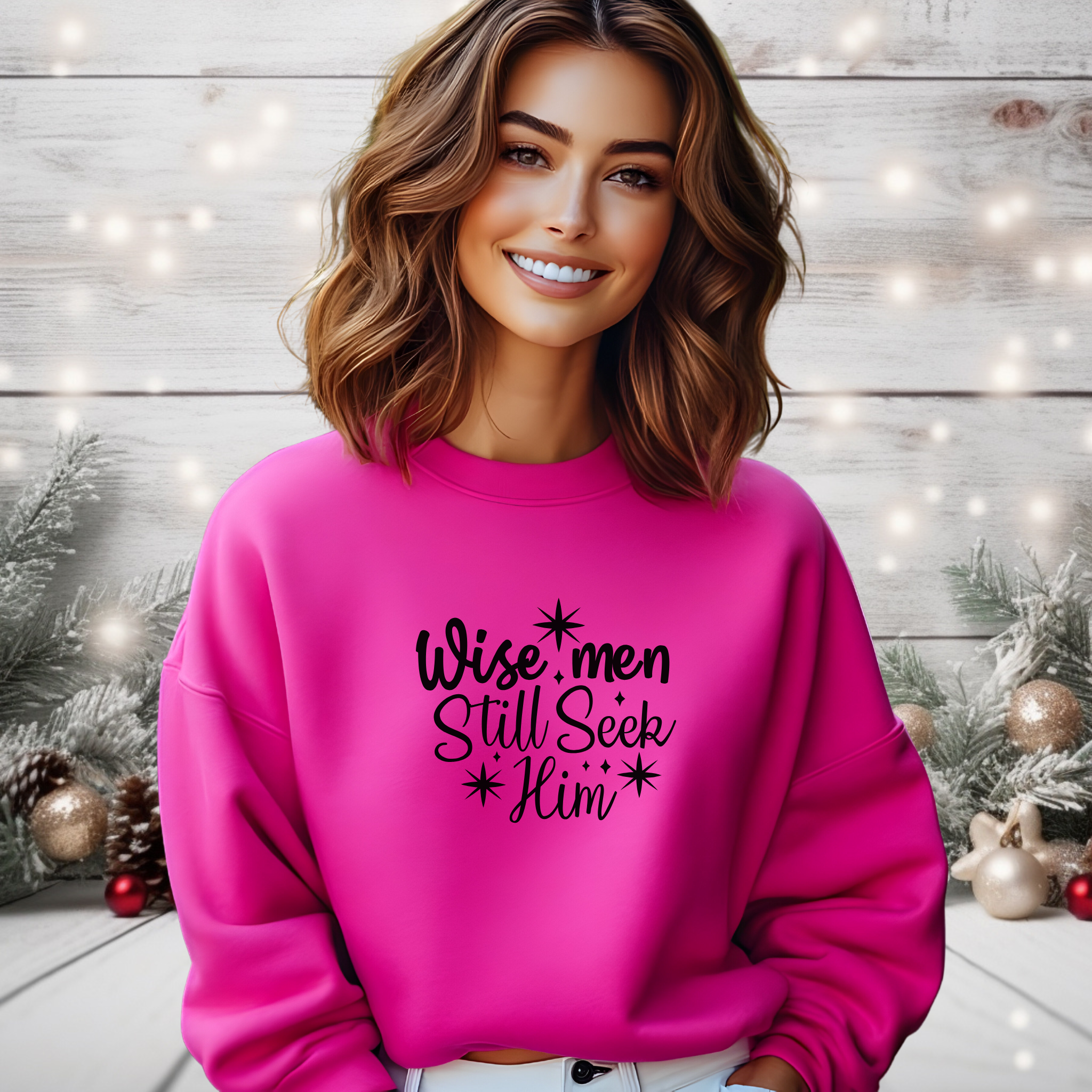 Christmas Holiday Wise Men Still Seek Him Christian Sweatshirt, Religious Crewneck Jumper, Christian Gift, Christmas Apparel, Religious product thumbnail image
