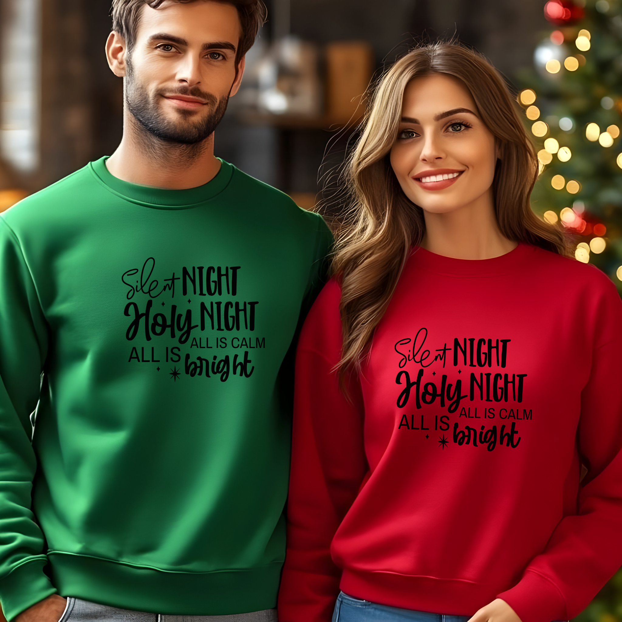 Christmas Unisex Sweatshirt "Silent Night Holy Night, Christian Holiday 