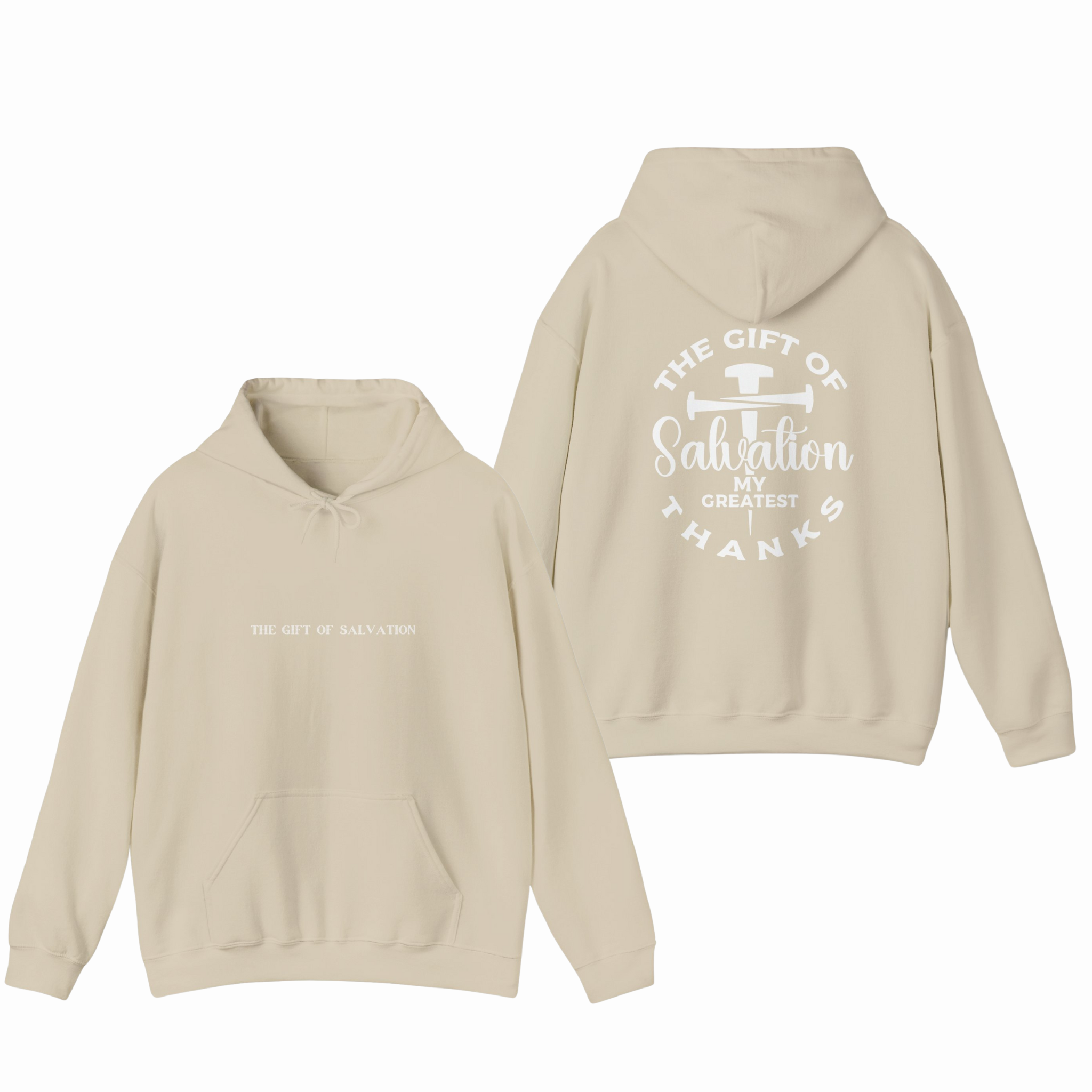 Religious Christian Hoodie - The Gift Of Salvation, My Greatest Thanks. Unisex Sweatshirt, Christian Pullover, Faithful Gift, Religious