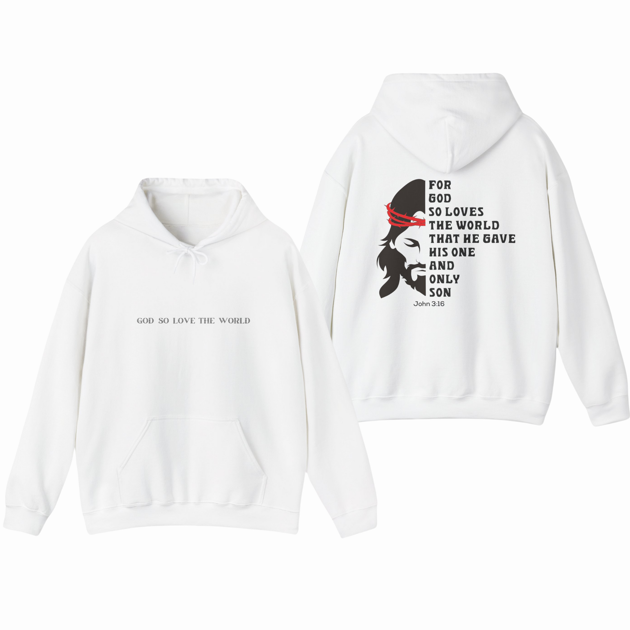 Christian Religious Bible Verse John 3:16 Hoodie Sweatshirt, Unisex Christian Apparel, Religious Gift, Bible Verse Clothing, Christian