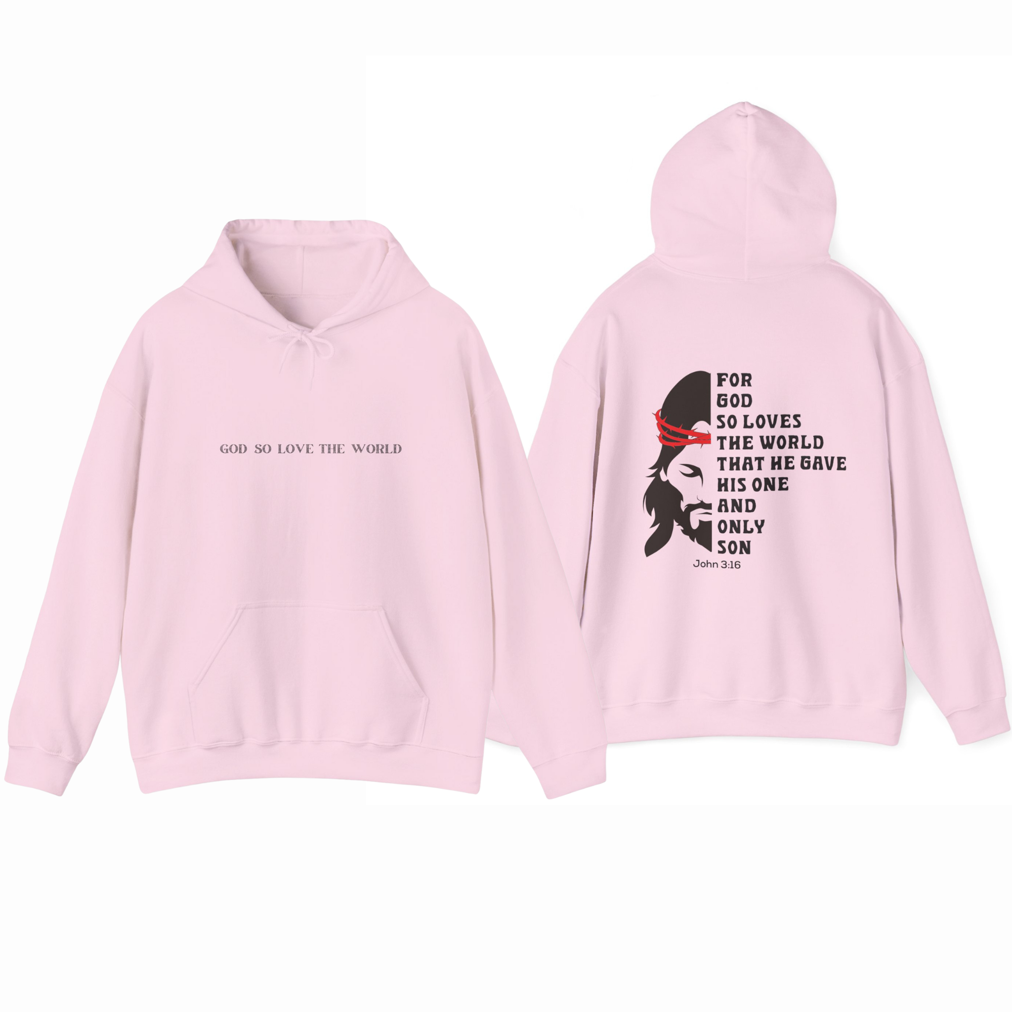 Christian Religious Bible Verse John 3:16 Hoodie Sweatshirt, Unisex Christian Apparel, Religious Gift, Bible Verse Clothing, Christian product thumbnail image