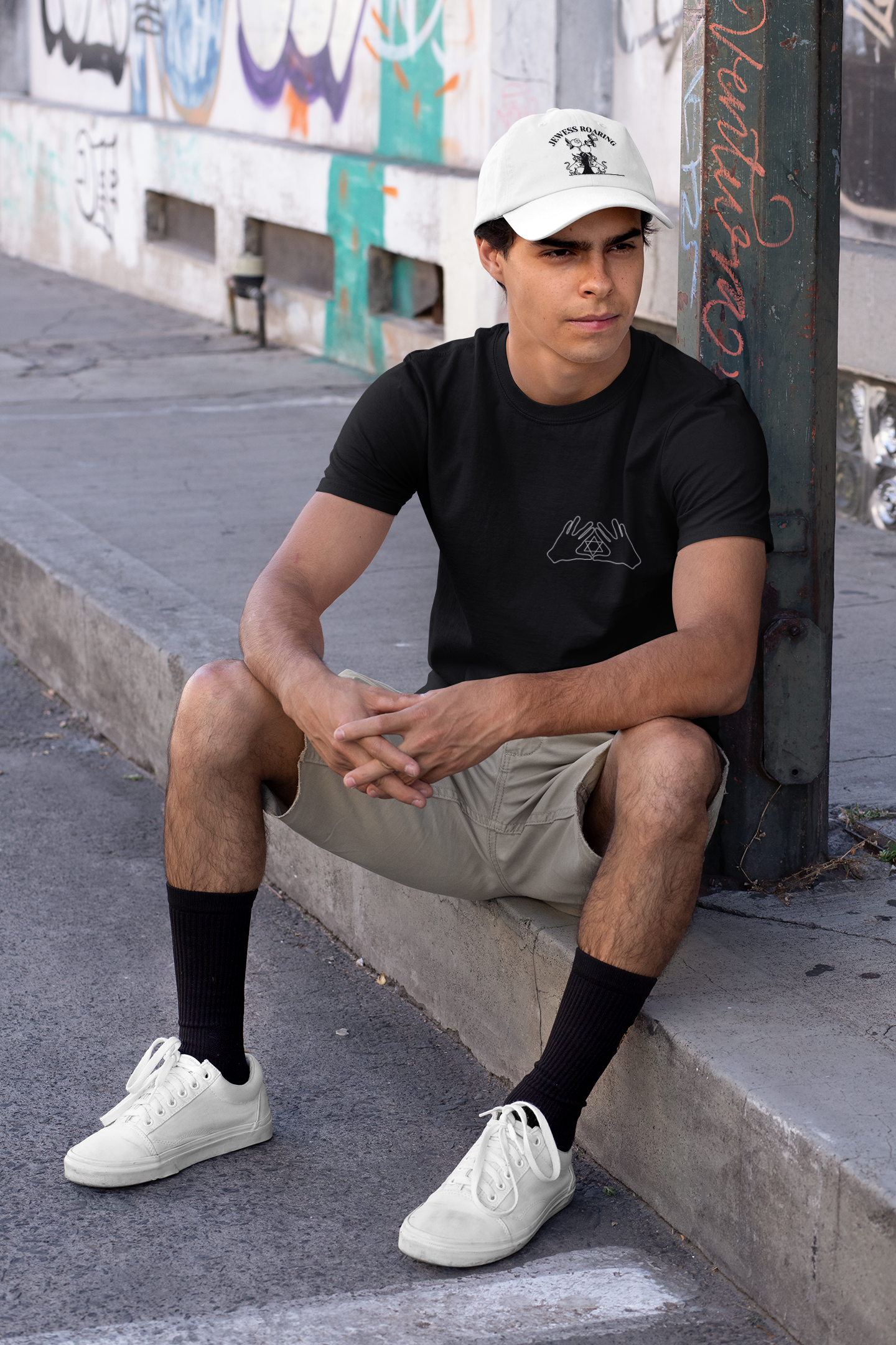 Unisex Jewish T-Shirt with Cohen Hands and Star of David – Heritage-Inspired Minimalist Design