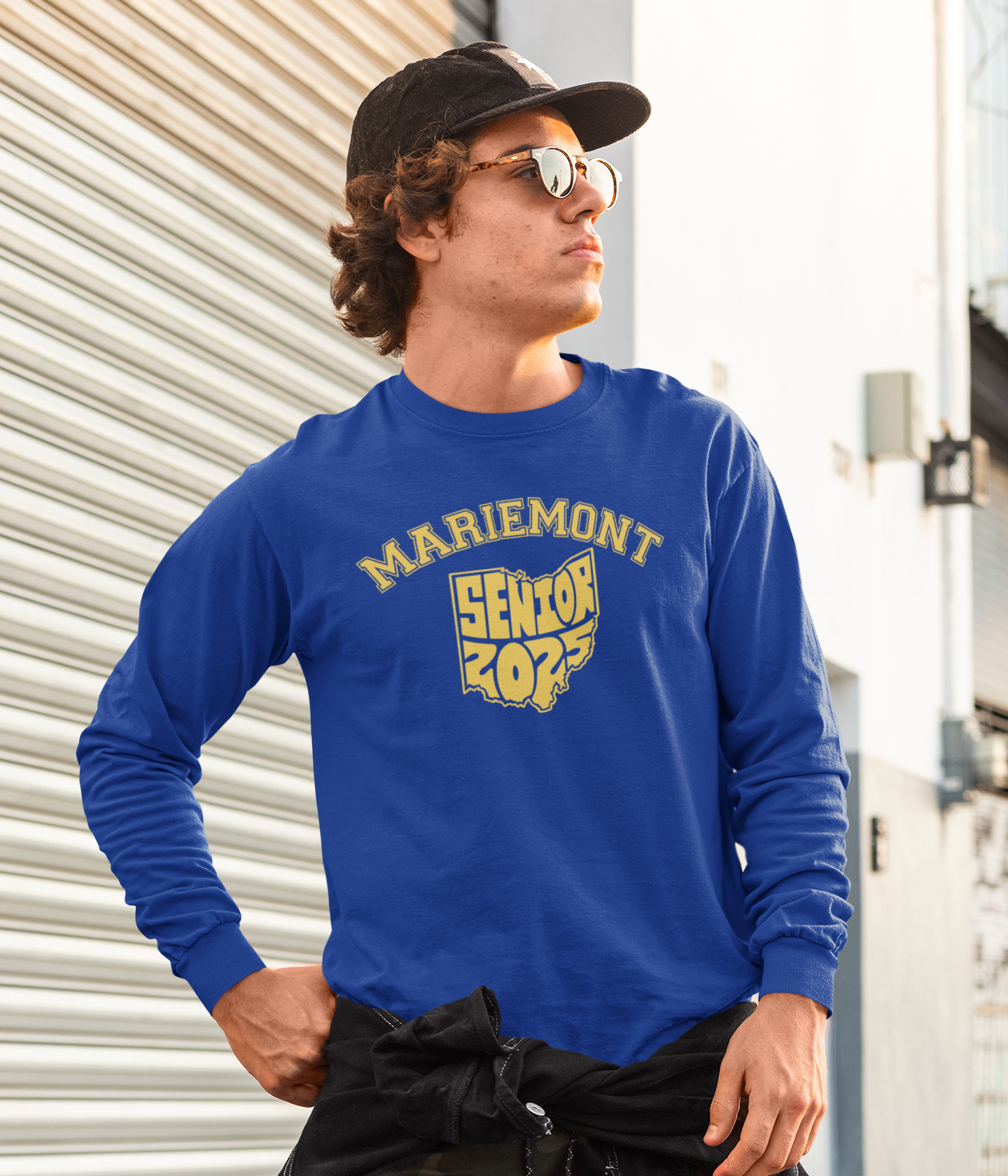 Mariemont Unisex Ultra Cotton Long Sleeve Tee, "Senior 2025" shaped like the state of Ohio design, 2025 Graduate, Senior 2025 Shirt, graduation shirt product thumbnail image Mariemont Unisex Ultra Cotton Long Sleeve Tee, "Senior 2025" shaped like the state of Ohio design, 2025 Graduate, Senior 2025 Shirt, graduation shirt product thumbnail image