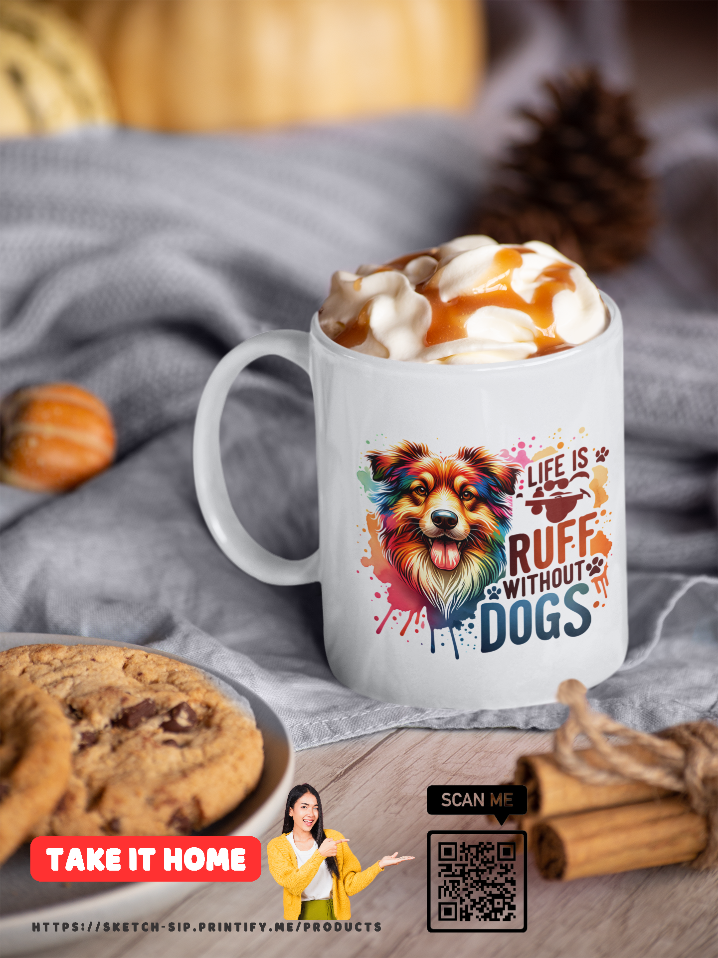 Life is Ruff Without Dogs ,Cute Dog Mug ,Perfect Gift for Dog Lovers ,gift,gifts for ,mug ,coffee ,Accent Coffee Mug (11, 15oz) product thumbnail image Life is Ruff Without Dogs ,Cute Dog Mug ,Perfect Gift for Dog Lovers ,gift,gifts for ,mug ,coffee ,Accent Coffee Mug (11, 15oz) product thumbnail image