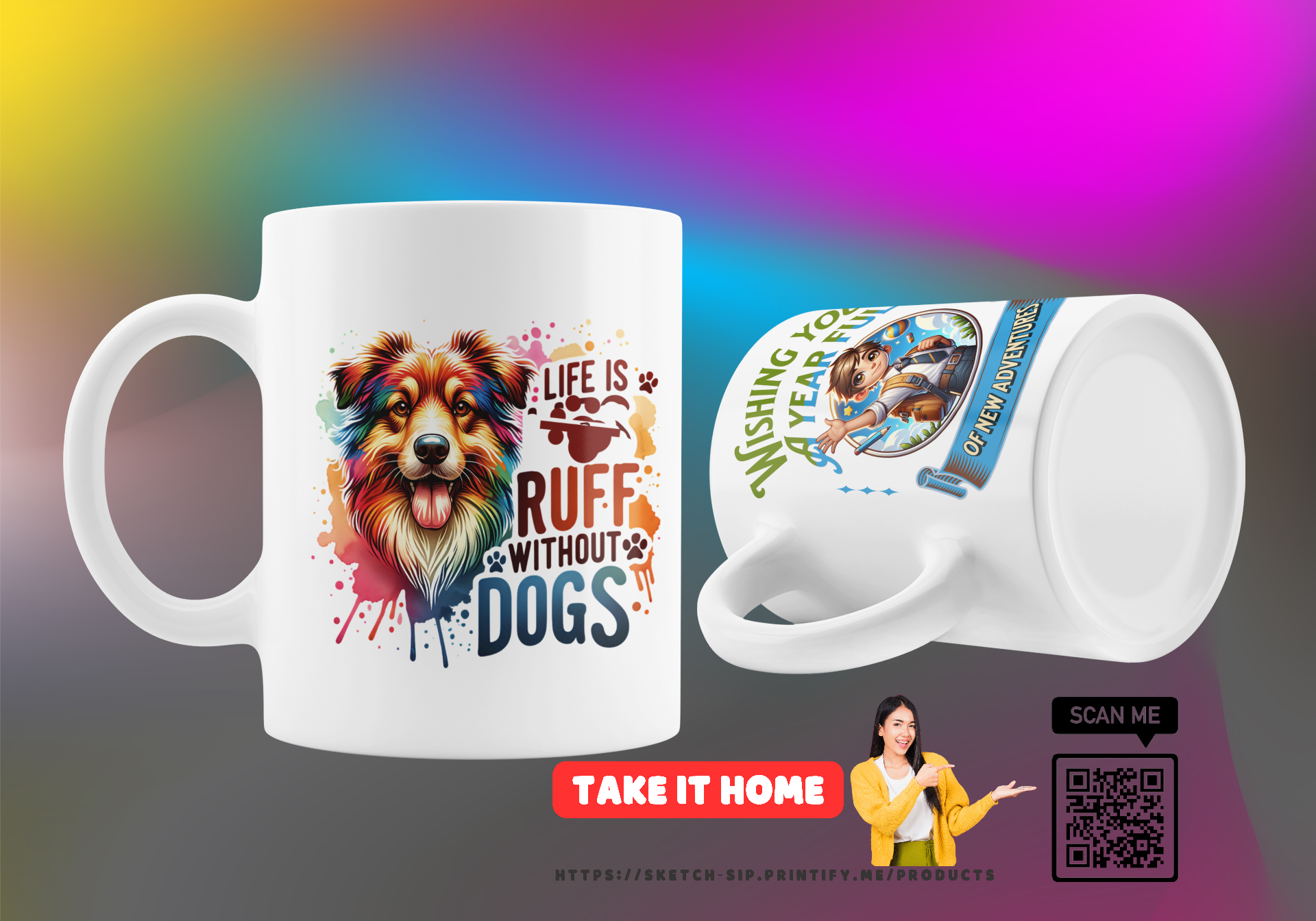 Life is Ruff Without Dogs ,Cute Dog Mug ,Perfect Gift for Dog Lovers ,gift,gifts for ,mug ,coffee ,Accent Coffee Mug (11, 15oz) product thumbnail image Life is Ruff Without Dogs ,Cute Dog Mug ,Perfect Gift for Dog Lovers ,gift,gifts for ,mug ,coffee ,Accent Coffee Mug (11, 15oz) product thumbnail image
