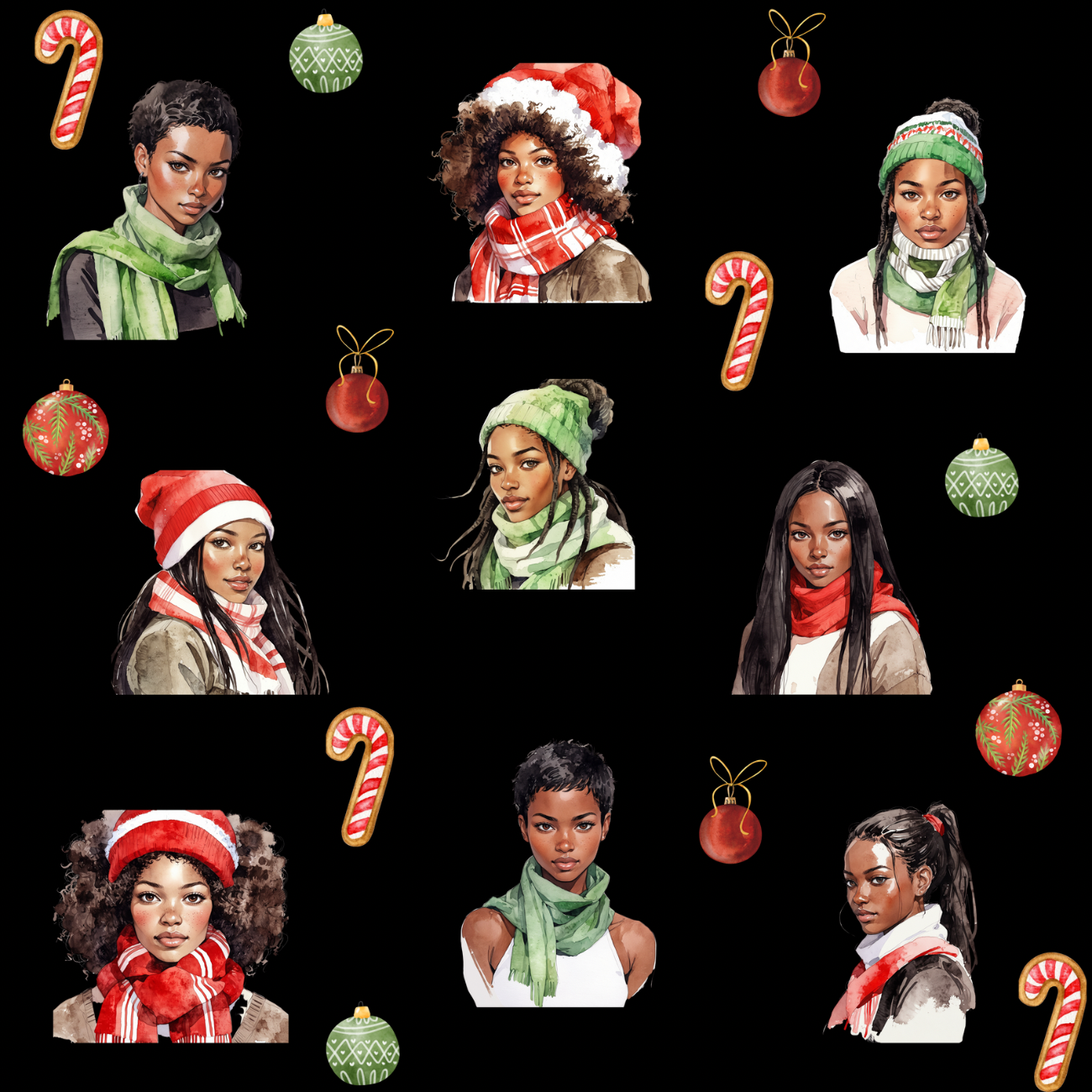 Christmas Gift Wrap Papers with Black Women Design product thumbnail image