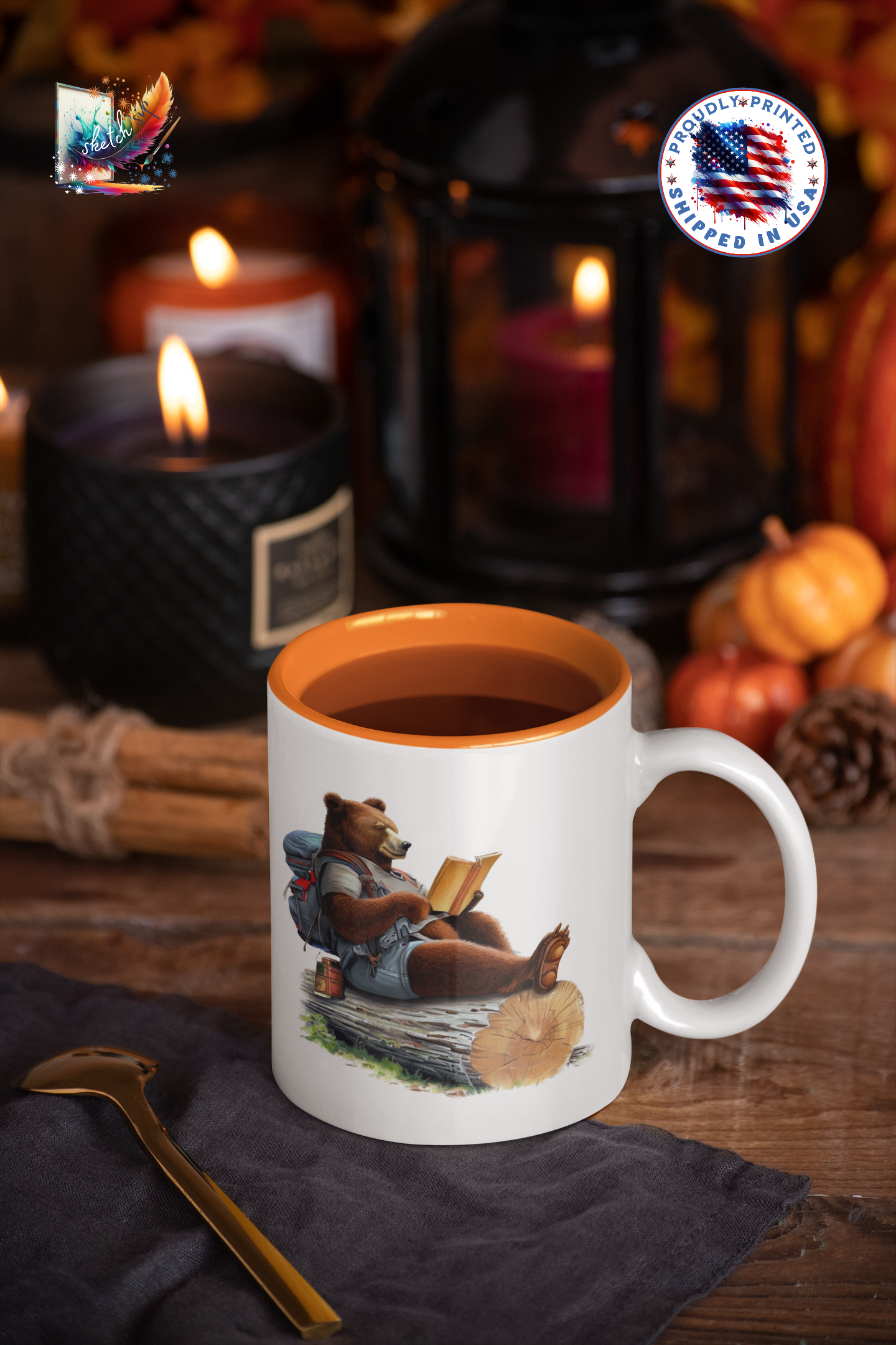 Bear on the Move: Adventure in Every Sip, Colorful Mugs, 11oz product thumbnail image