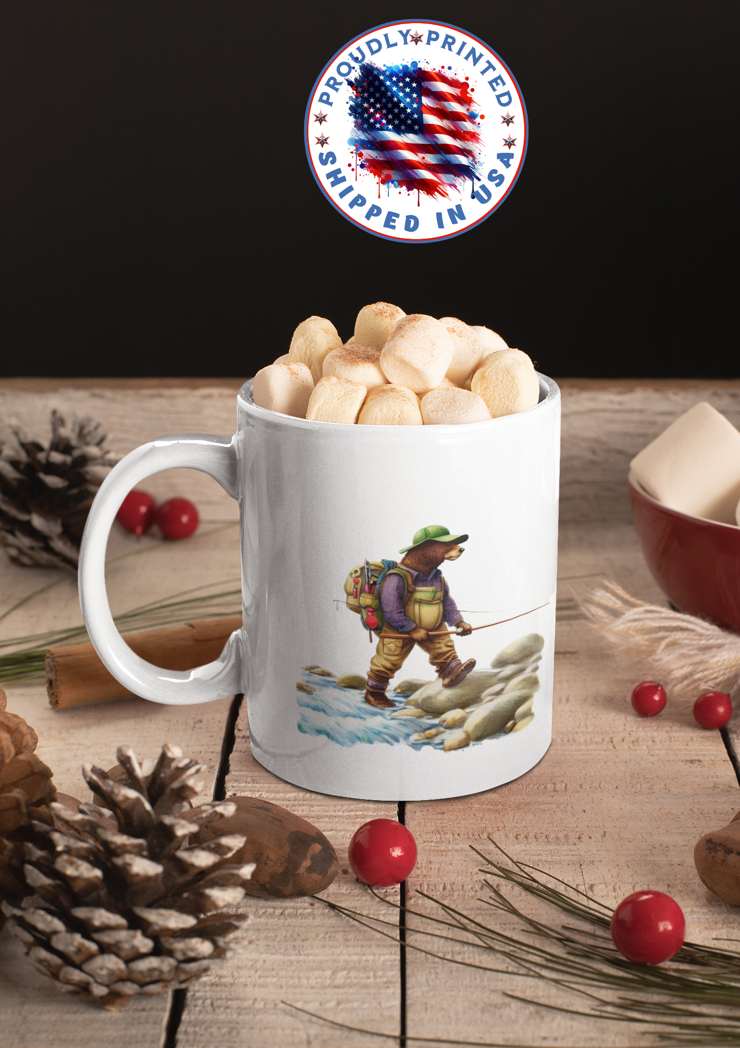 Bear on the Move: Adventure in Every Sip, Colorful Mugs, 11oz product thumbnail image