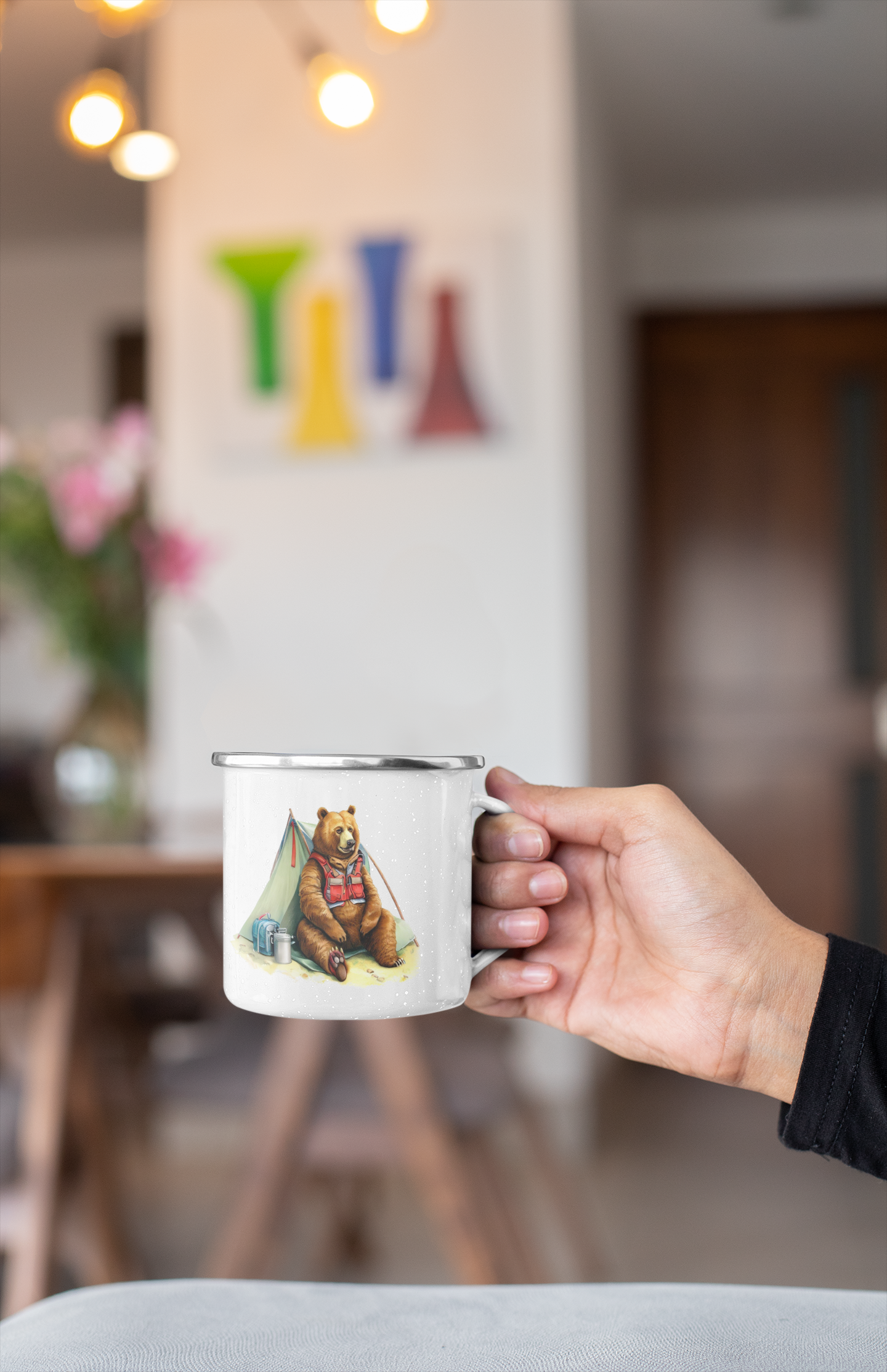 Adventure Awaits: Take a Sip with the Bear on the Trail , Enamel Camping Mug product thumbnail image Adventure Awaits: Take a Sip with the Bear on the Trail , Enamel Camping Mug product thumbnail image