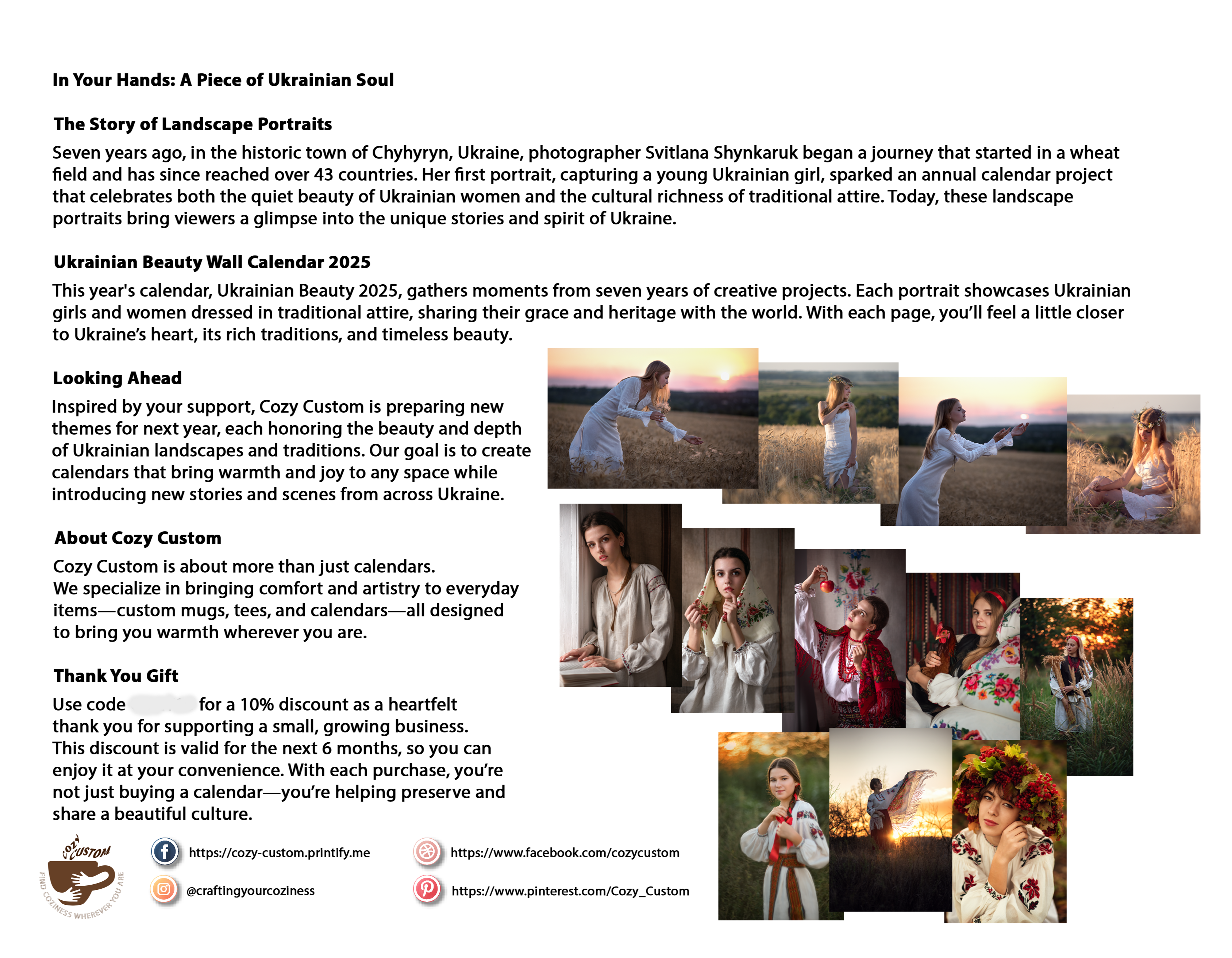 2025 Ukrainian Women Wall Calendar | Traditional Clothing Photography | Unique Gift for Cultural Art Lovers product thumbnail image 2025 Ukrainian Women Wall Calendar | Traditional Clothing Photography | Unique Gift for Cultural Art Lovers product thumbnail image