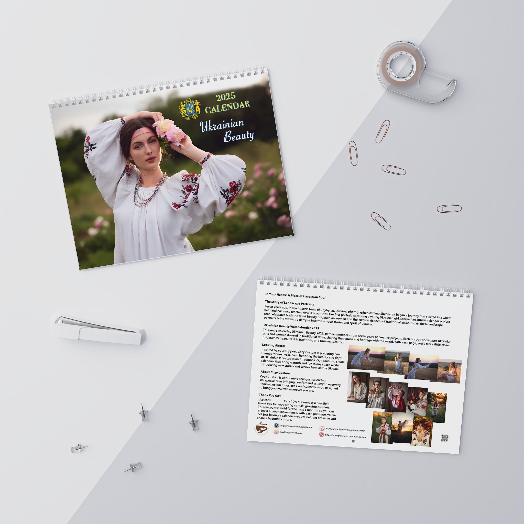 2025 Ukrainian Women Wall Calendar | Traditional Clothing Photography | Unique Gift for Cultural Art Lovers product thumbnail image 2025 Ukrainian Women Wall Calendar | Traditional Clothing Photography | Unique Gift for Cultural Art Lovers product thumbnail image