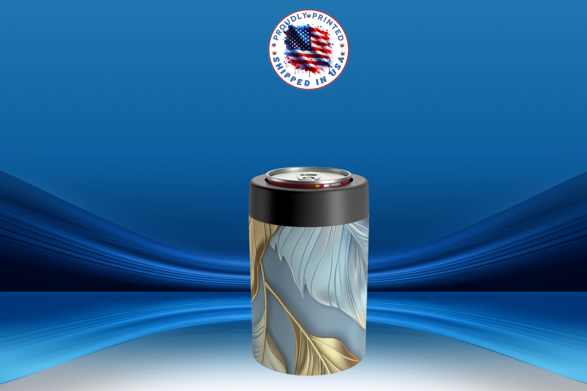 Golden Leaf Elegance, Can Holder ,12oz can or bottle