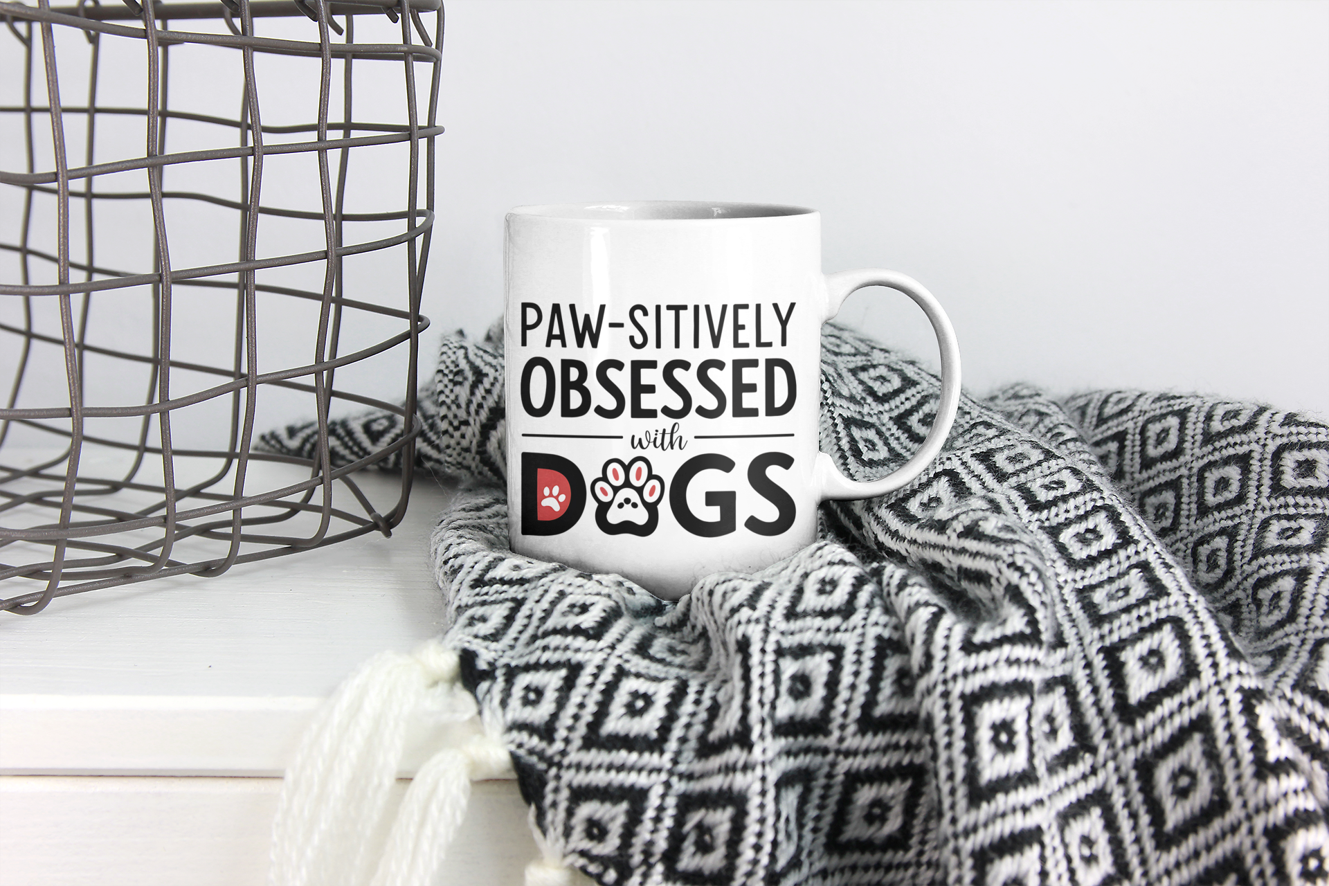 Paw-sitively Obsessed with Dogs ,gift , mug ,coffee , Dog Lover Gift ,  National Dog Month , Accent Coffee Mug (11, 15oz)  product thumbnail image