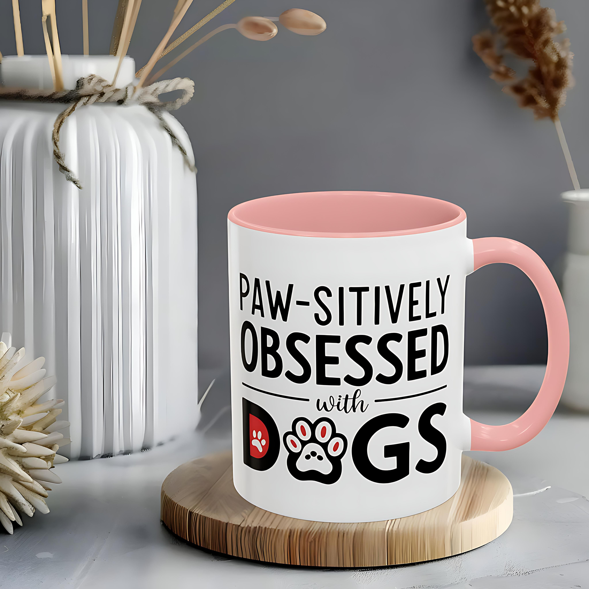 Paw-sitively Obsessed with Dogs ,gift , mug ,coffee , Dog Lover Gift ,  National Dog Month , Accent Coffee Mug (11, 15oz)  product thumbnail image