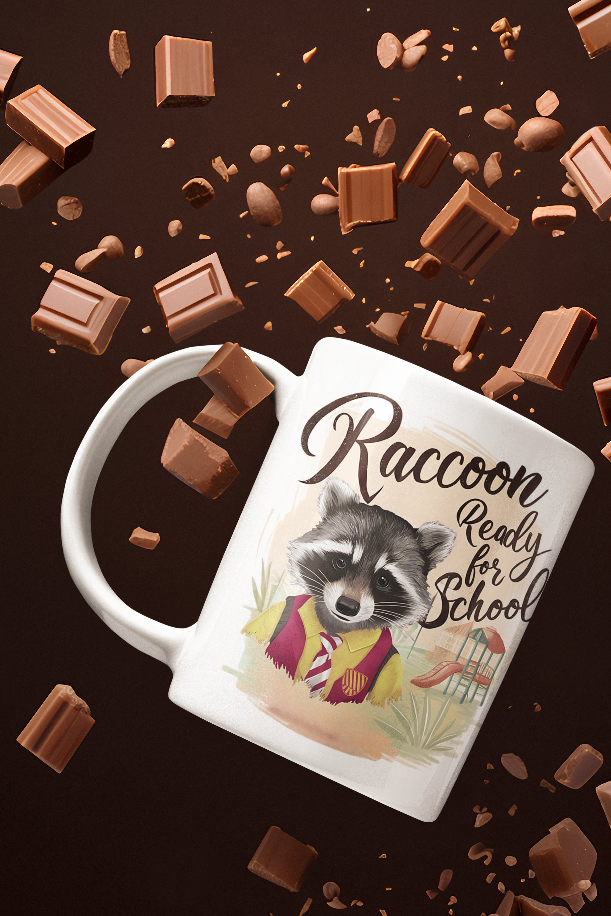 Raccoon ready for school ,coffee ,Mug Raccoon Funny Motivation , gift for friends, pet mug,Accent Coffee Mug (11, 15oz)  product thumbnail image