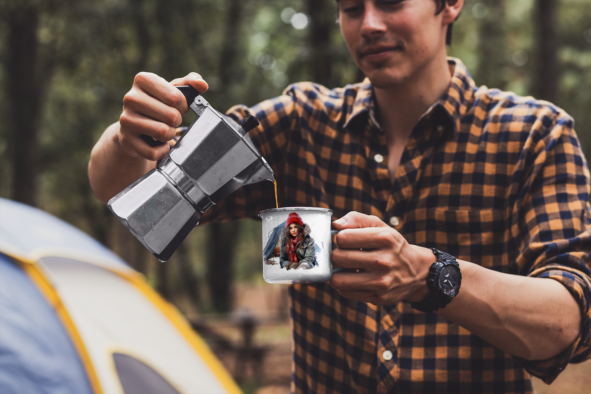 Snuggle Up with Cozy Winter Vibes – The Ultimate Mug for Chilly Days! - Enamel Camping Mug product thumbnail image