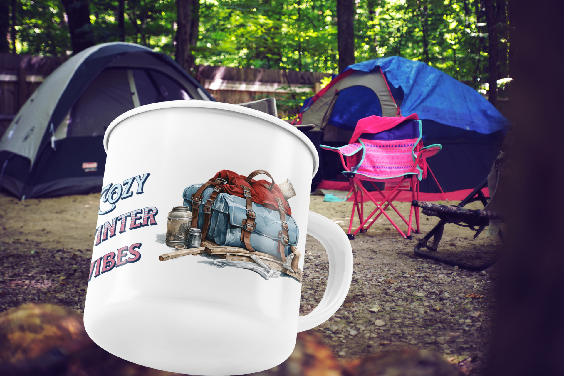 Snuggle Up with Cozy Winter Vibes – The Ultimate Mug for Chilly Days! - Enamel Camping Mug product thumbnail image