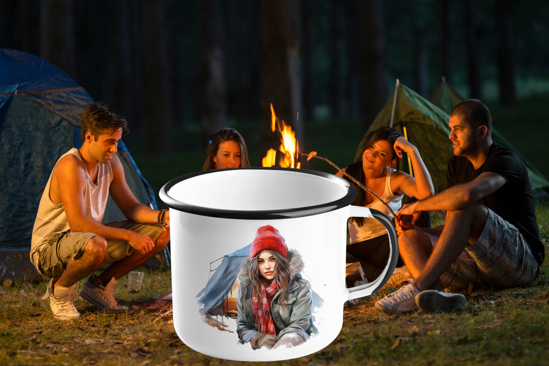 Snuggle Up with Cozy Winter Vibes – The Ultimate Mug for Chilly Days! - Enamel Camping Mug