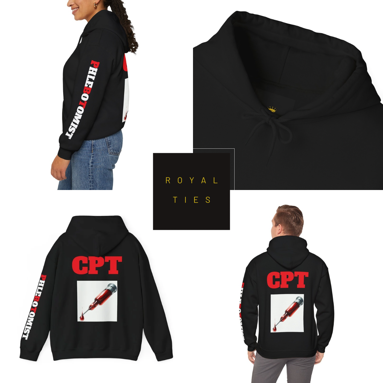 Phlebotomist Technician Hoodie - Certified Unisex Hooded Sweatshirt product thumbnail image Phlebotomist Technician Hoodie - Certified Unisex Hooded Sweatshirt product thumbnail image