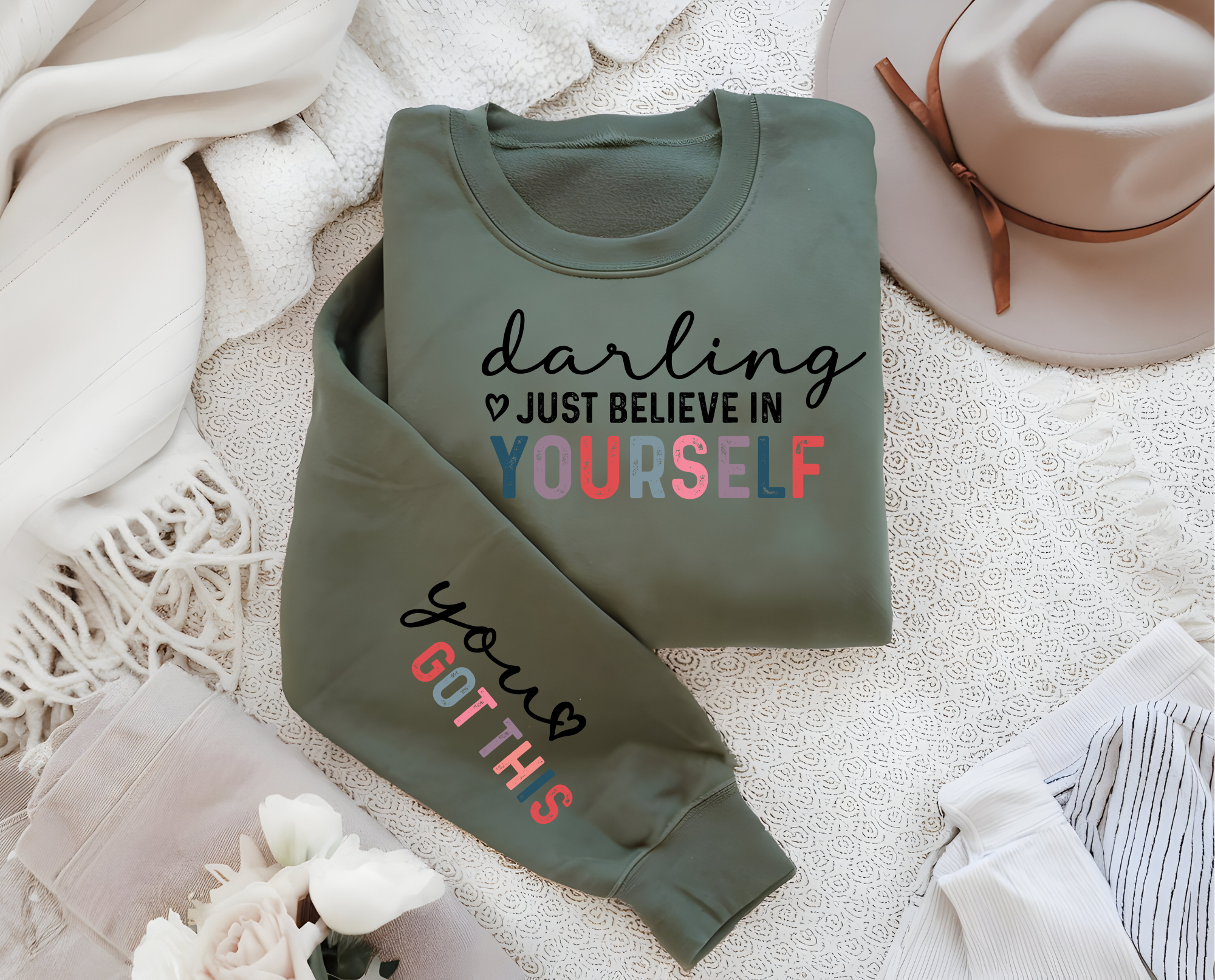 Empowering Quotes Sweatshirt, Inspirational Crewneck Jumper, Motivational Unisex Pullover, Self Belief Hoodie, Positive Vibes Top product thumbnail image Empowering Quotes Sweatshirt, Inspirational Crewneck Jumper, Motivational Unisex Pullover, Self Belief Hoodie, Positive Vibes Top product thumbnail image