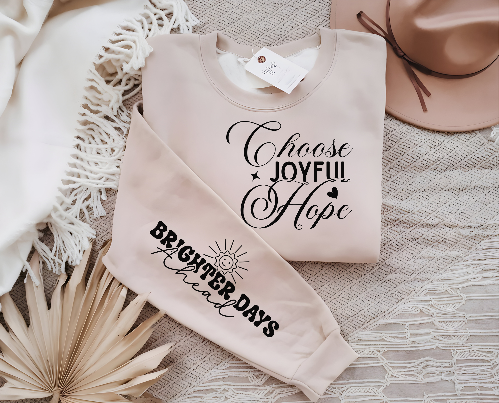 Joyful Hope, Brighter Days ahead Unisex Sweatshirt - Inspirational Quote, Cozy Jumper, Gender Neutral Pullover, Positive Vibes Gift, Holiday product thumbnail image