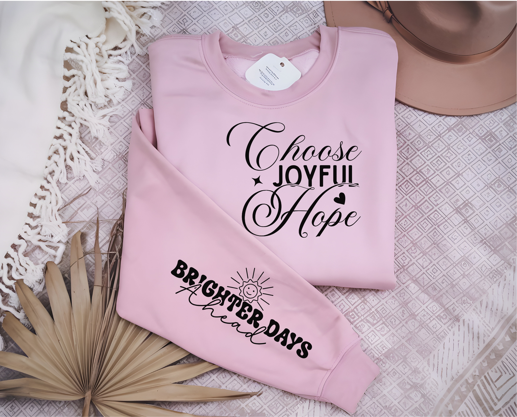 Joyful Hope, Brighter Days ahead Unisex Sweatshirt - Inspirational Quote, Cozy Jumper, Gender Neutral Pullover, Positive Vibes Gift, Holiday product thumbnail image