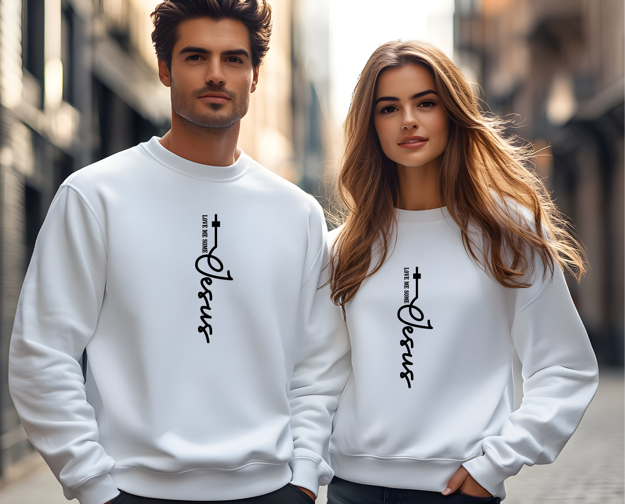 Christian Unisex Trendy Sweatshirt, Love Me Some Jesus, Religious Apparel, Faith-based Pullover, Inspirational Jumper, Christianity Gift product thumbnail image