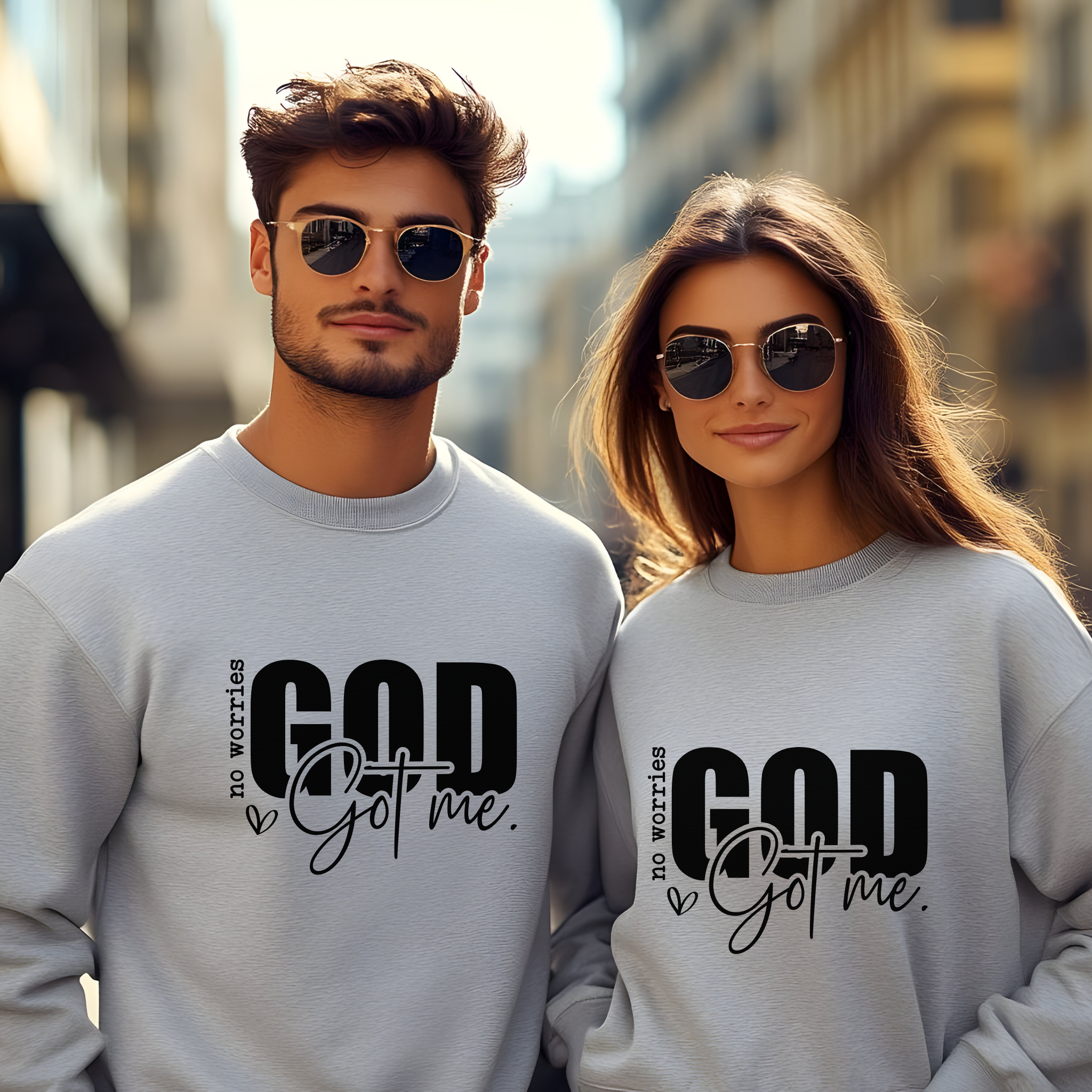 Christian Sweatshirt 'No Worries God Got Me' Unisex, Religious Jumper, Inspirational Crewneck, Trust in God Pullover, Christian Gifts for product thumbnail image Christian Sweatshirt 'No Worries God Got Me' Unisex, Religious Jumper, Inspirational Crewneck, Trust in God Pullover, Christian Gifts for product thumbnail image