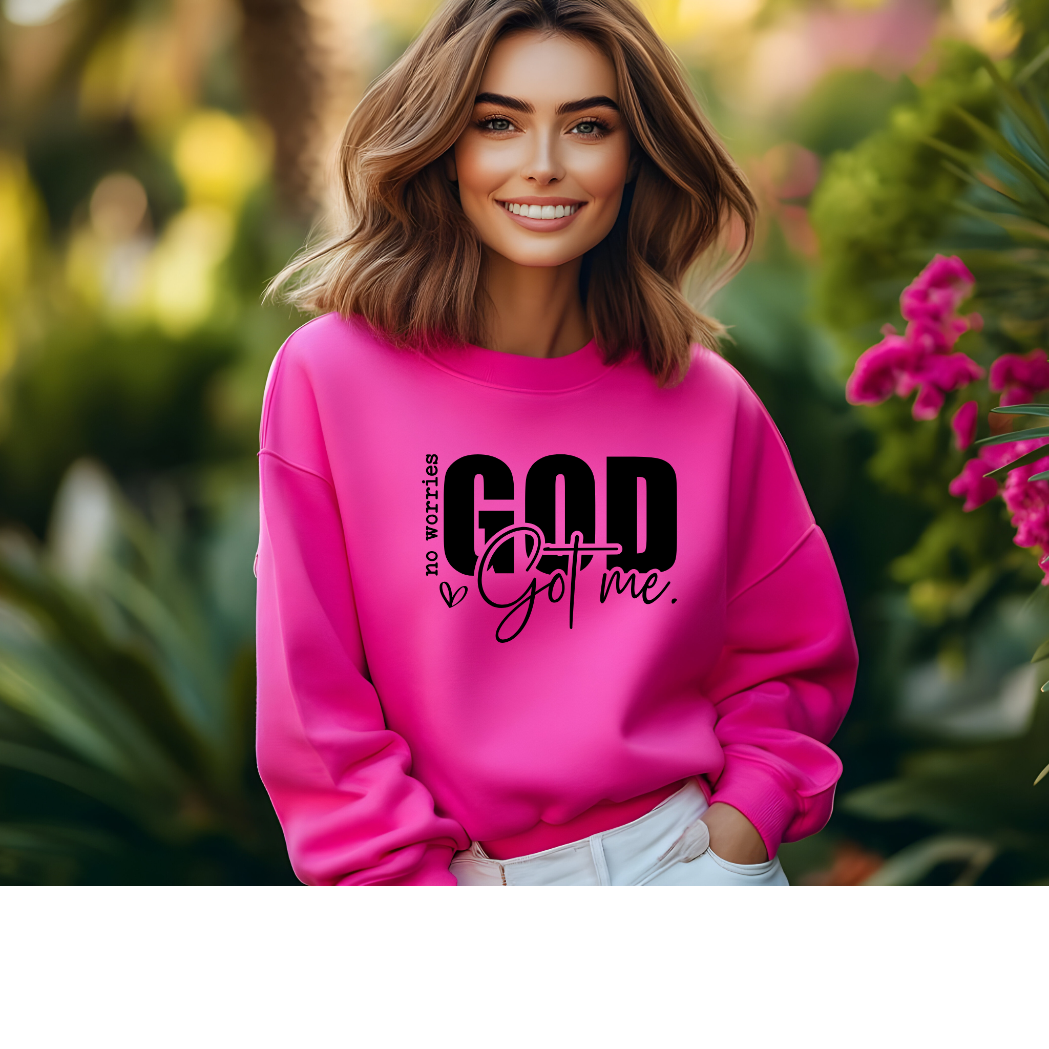 Christian Sweatshirt 'No Worries God Got Me' Unisex, Religious Jumper, Inspirational Crewneck, Trust in God Pullover, Christian Gifts for product thumbnail image Christian Sweatshirt 'No Worries God Got Me' Unisex, Religious Jumper, Inspirational Crewneck, Trust in God Pullover, Christian Gifts for product thumbnail image