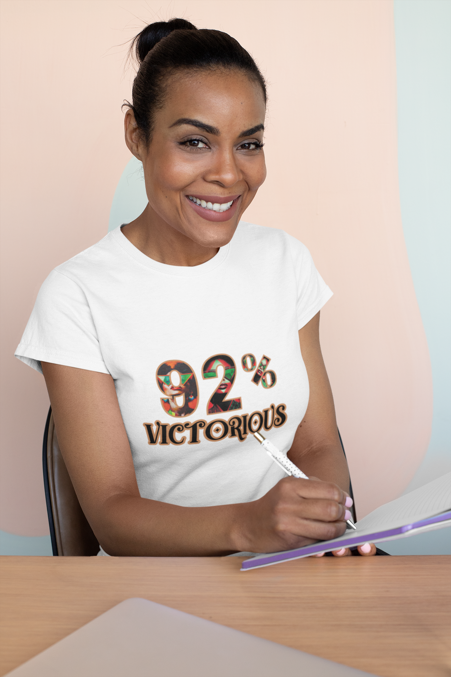 "92 Percent Victorious" Celebrating Black Women’s Empowerment Tee" Description: product thumbnail image "92 Percent Victorious" Celebrating Black Women’s Empowerment Tee" Description: product thumbnail image