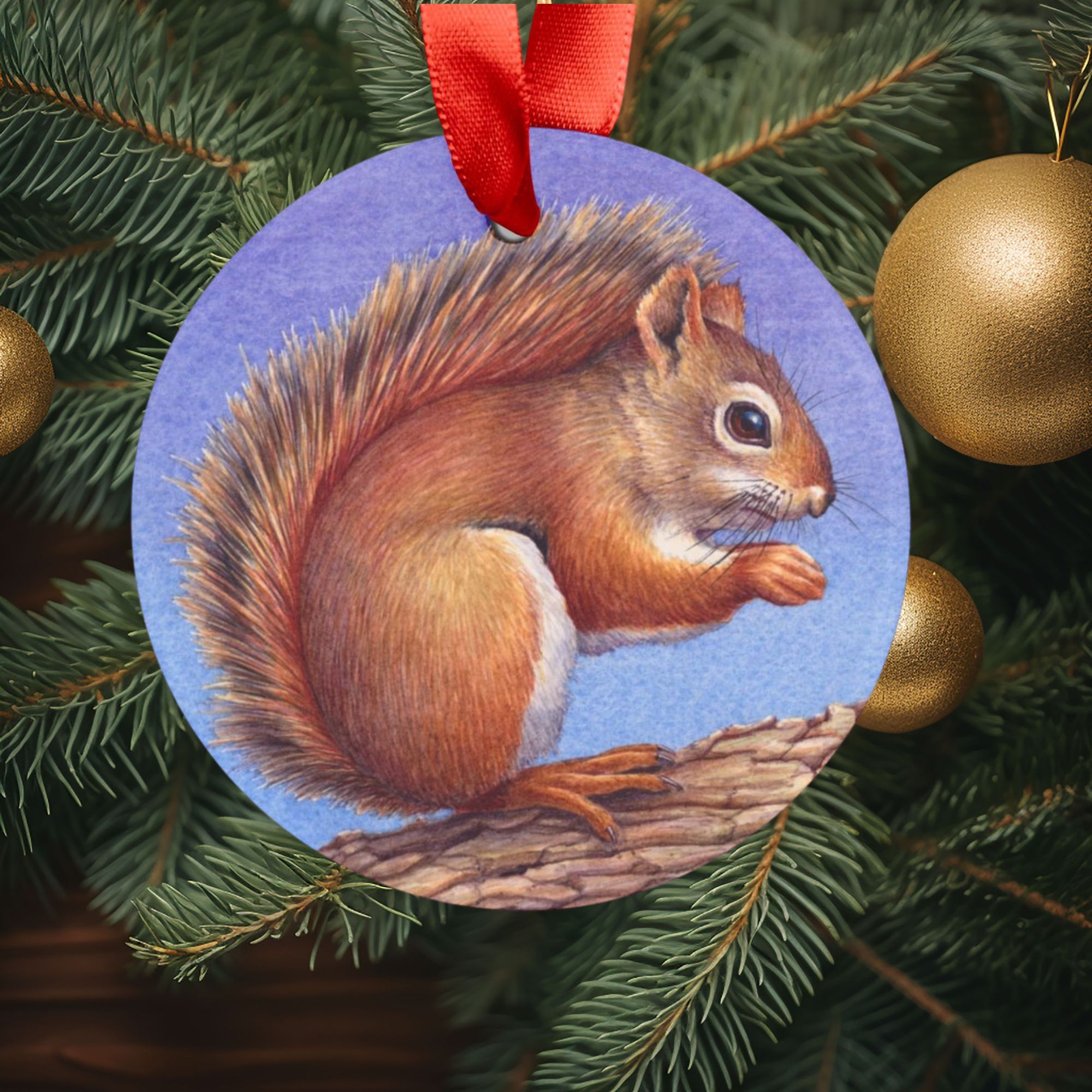Red Squirrel Christmas Ornament | Cute Wildlife Decor product thumbnail image Red Squirrel Christmas Ornament | Cute Wildlife Decor product thumbnail image