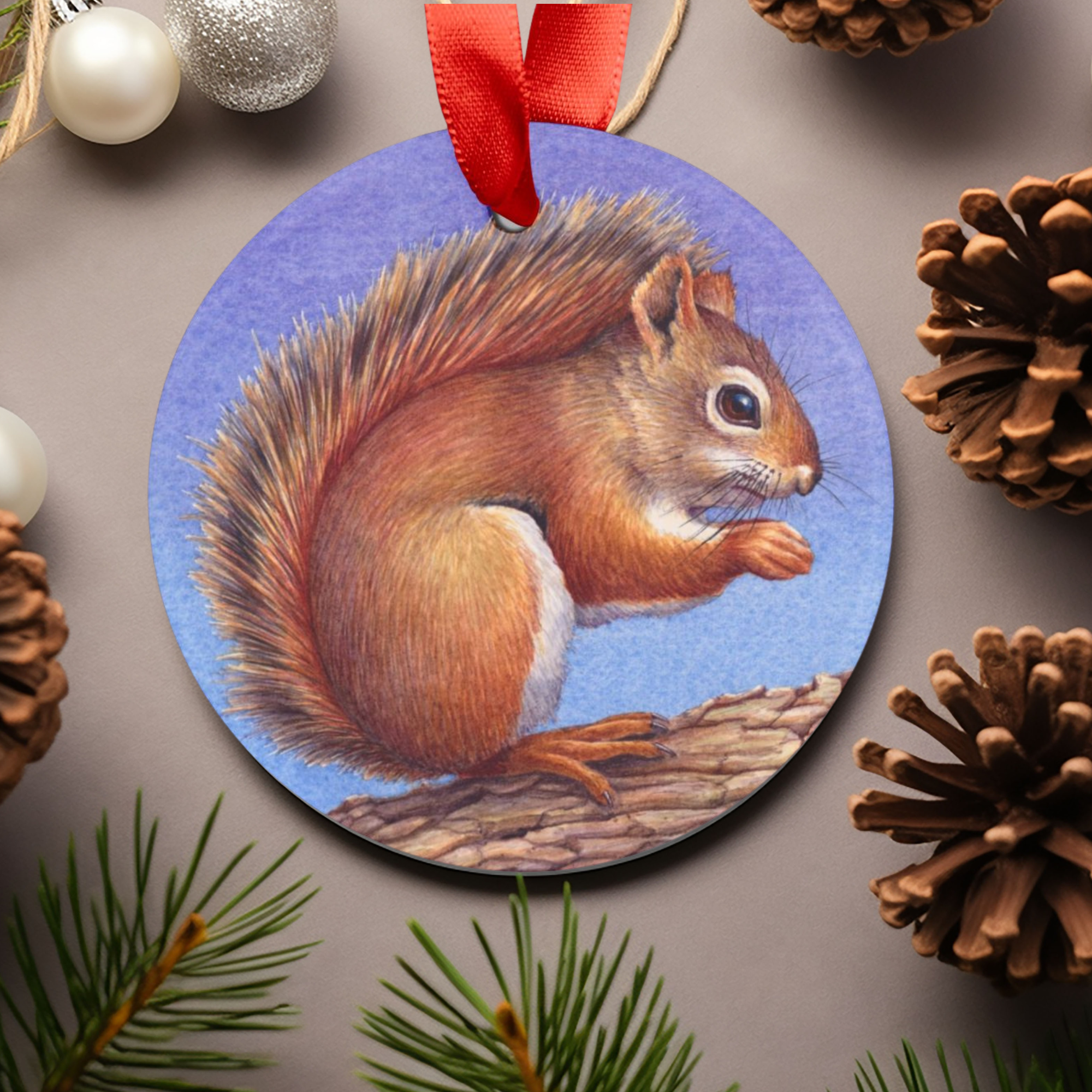 Red Squirrel Christmas Ornament | Cute Wildlife Decor product thumbnail image Red Squirrel Christmas Ornament | Cute Wildlife Decor product thumbnail image