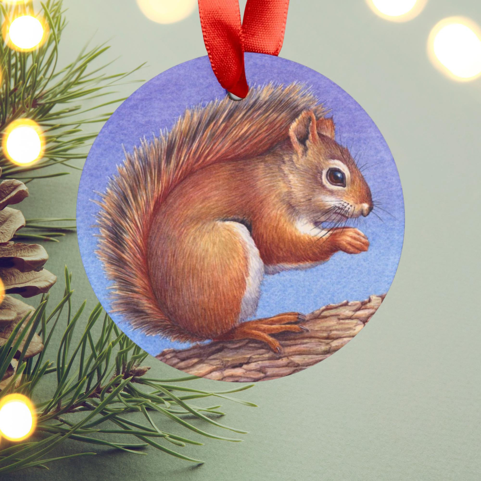 Red Squirrel Christmas Ornament | Cute Wildlife Decor product thumbnail image Red Squirrel Christmas Ornament | Cute Wildlife Decor product thumbnail image