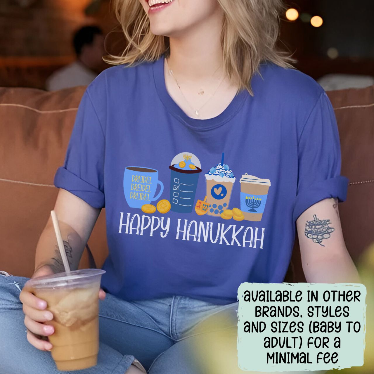 Hanukkah Shirt, Bella Coffee Latte, Hannukah Shirt, Chanukkah Shirt, Happy Hanukkah, Festival of Lights, Gift for Jewish Person, Dreidels product thumbnail image Hanukkah Shirt, Bella Coffee Latte, Hannukah Shirt, Chanukkah Shirt, Happy Hanukkah, Festival of Lights, Gift for Jewish Person, Dreidels product thumbnail image