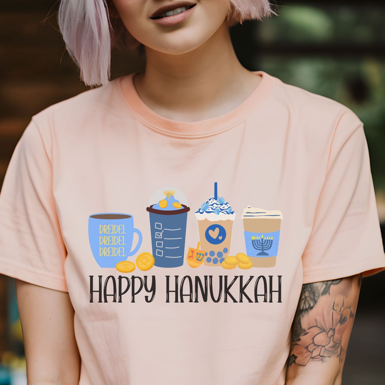Hanukkah Shirt, Bella Coffee Latte, Hannukah Shirt, Chanukkah Shirt, Happy Hanukkah, Festival of Lights, Gift for Jewish Person, Dreidels product thumbnail image Hanukkah Shirt, Bella Coffee Latte, Hannukah Shirt, Chanukkah Shirt, Happy Hanukkah, Festival of Lights, Gift for Jewish Person, Dreidels product thumbnail image